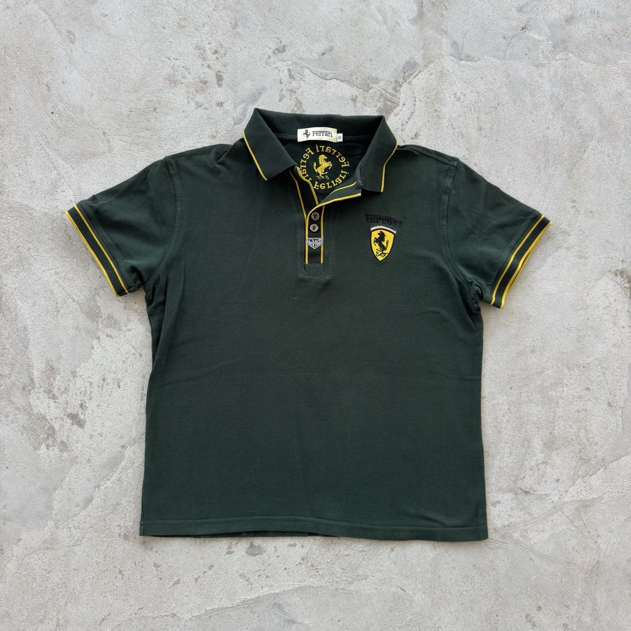 Ferrari Ferrari Dark Green Polo Shirt Yellow Tipped Shield Logo Size US M / EU 48-50 / 2 - 1 Thumbnail