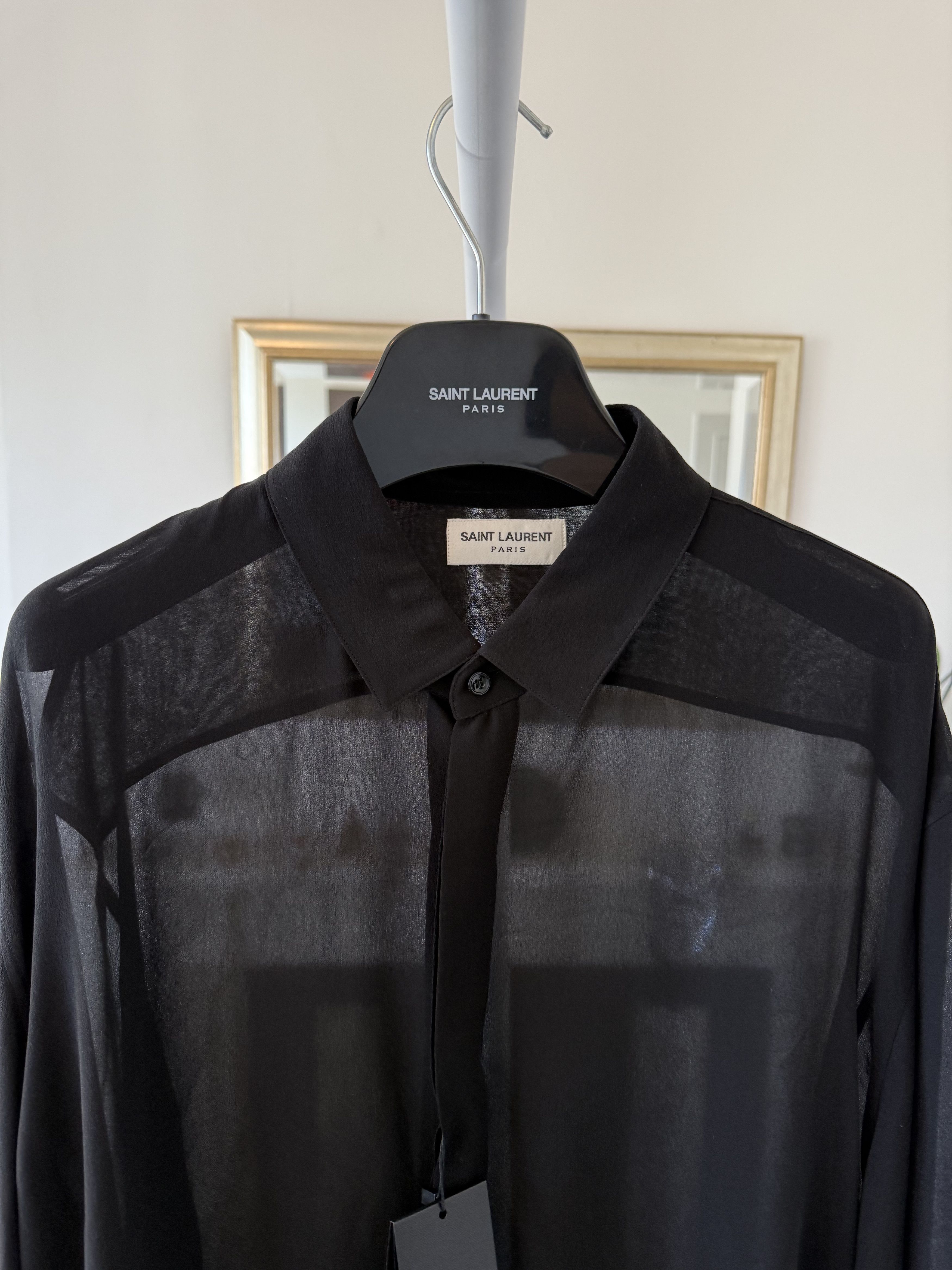 Saint Laurent Paris SS23 Saint Laurent Shirt in Silk Georgette Size US M / EU 48-50 / 2 - 6 Thumbnail