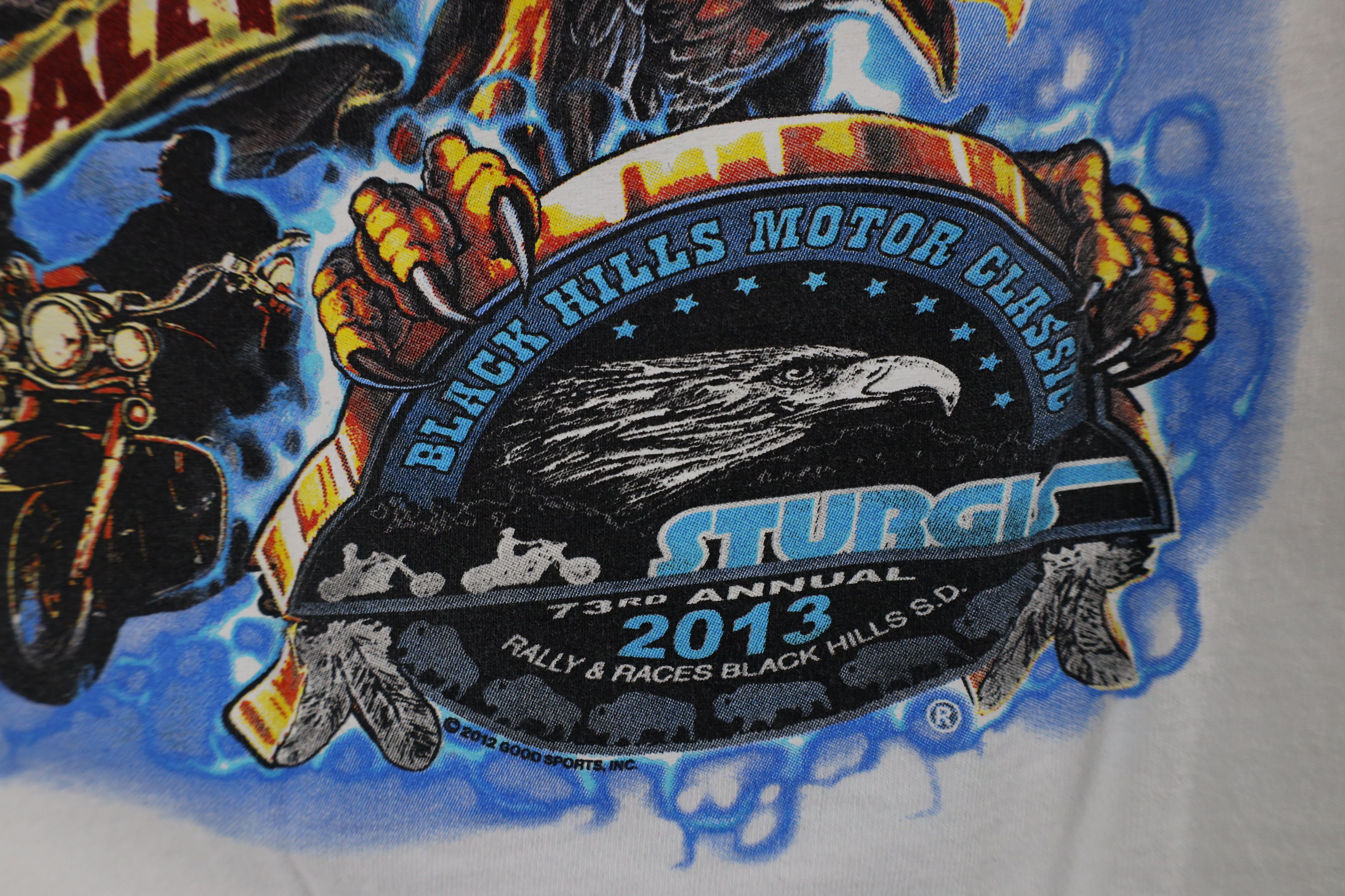 Vintage Vintage Y2K 2013 Black Hills Rally Eagle Fire Flames T-Shirt Size US L / EU 52-54 / 3 - 9 Thumbnail