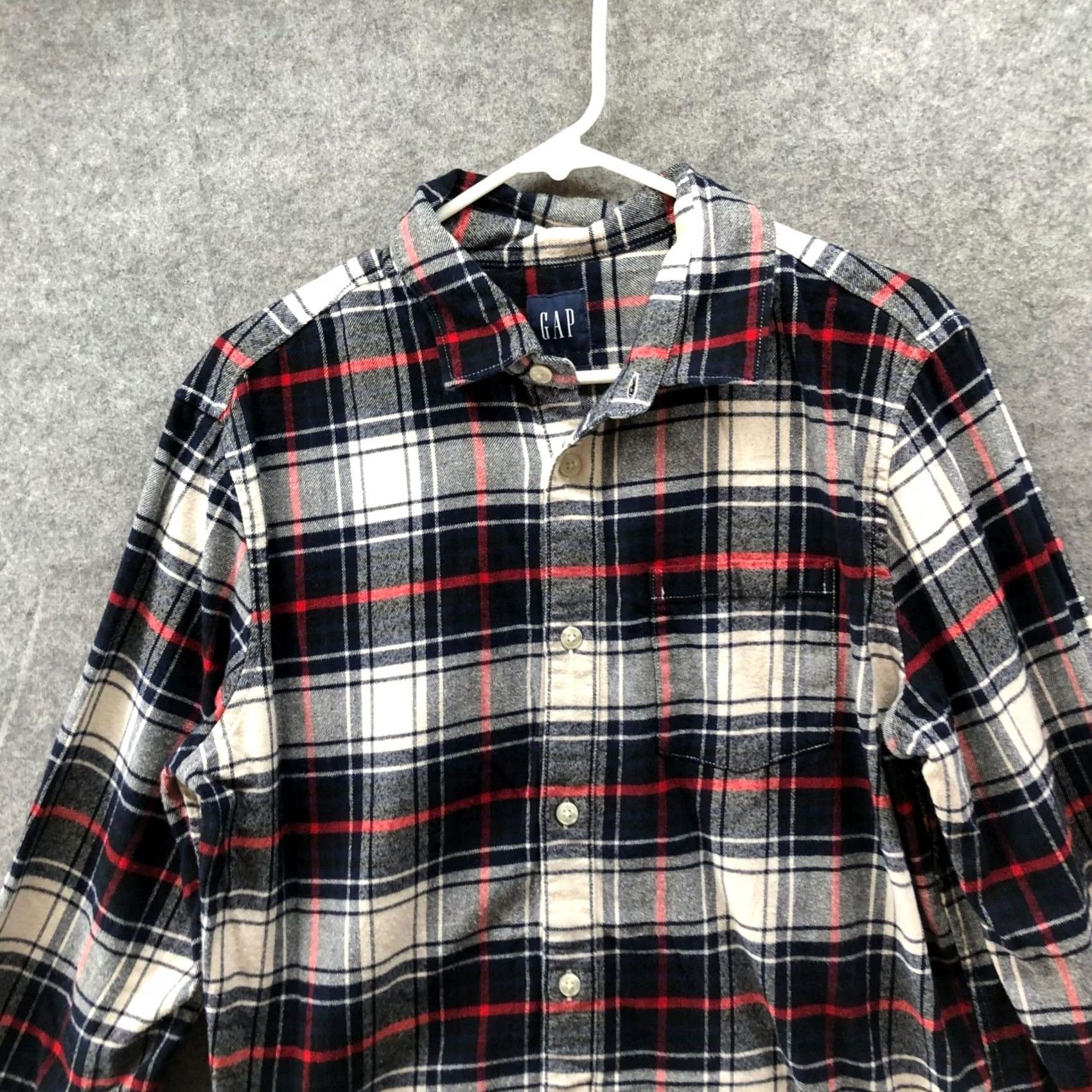 Gap Gap Shirt Mens M Blue Red Plaid Organic Cotton Flannel Long Sleeve Button Up Size US M / EU 48-50 / 2 - 3 Thumbnail