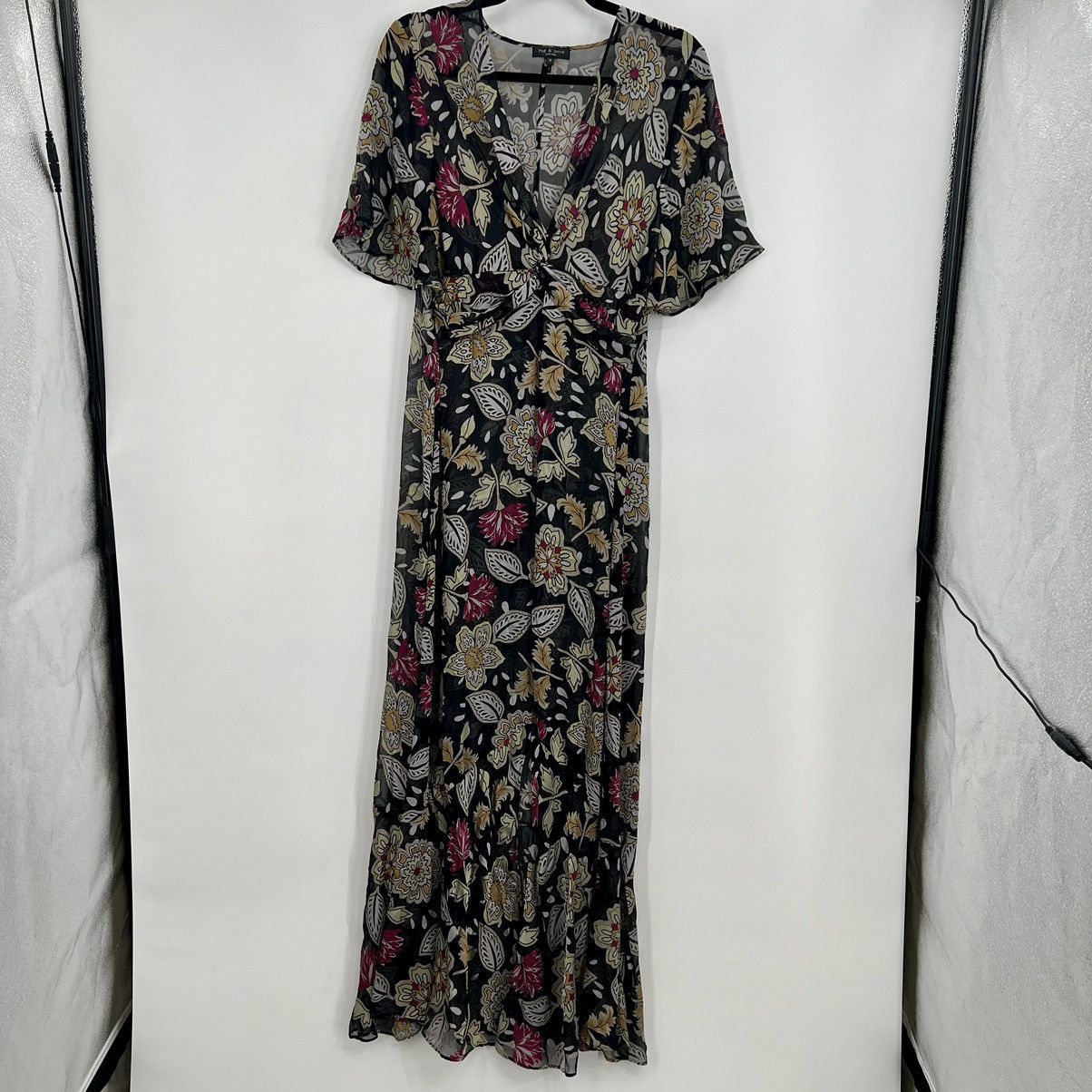 Rag & Bone Rag & Bone Tamar Twist Front Floral Chiffon Asymmetrical Size M / US 6-8 / IT 42-44 - 7 Thumbnail