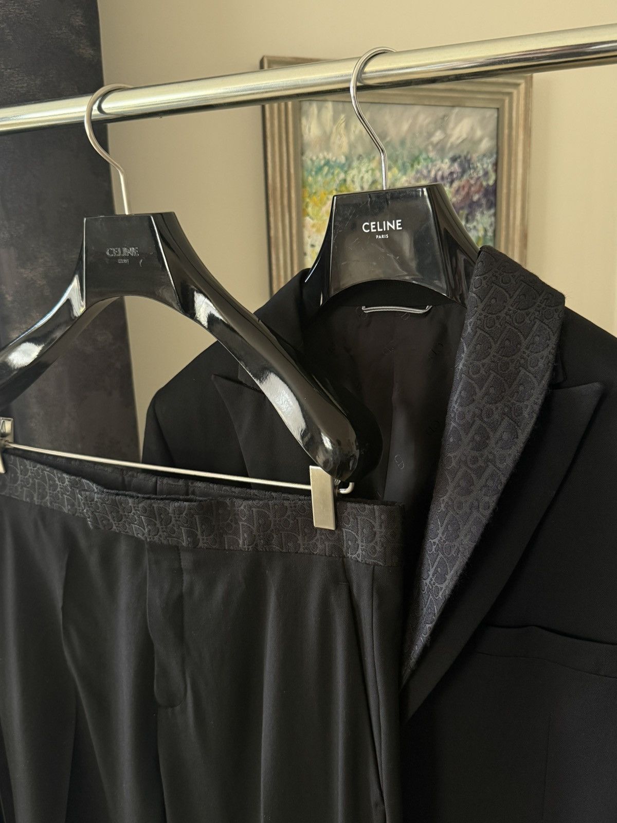 Dior DIOR OBLIQUE SUIT BLACK VIRIGIN WOOL & SILK INTERIOR Size 48L - 5 Thumbnail