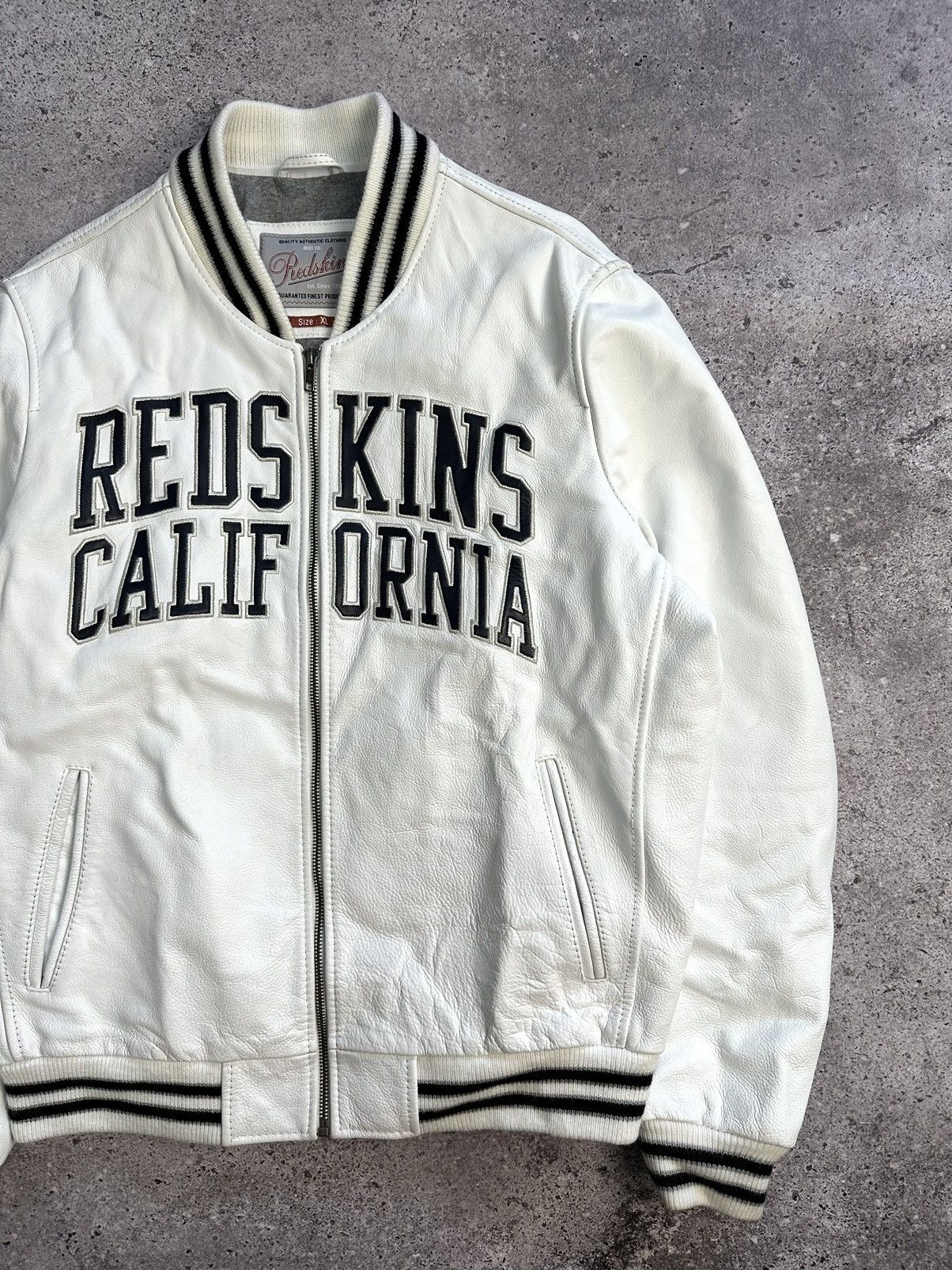 NFL × Vintage Vintage Redskins California Bomber Leather Jacket Varsity Size US XL / EU 56 / 4 - 5 Thumbnail