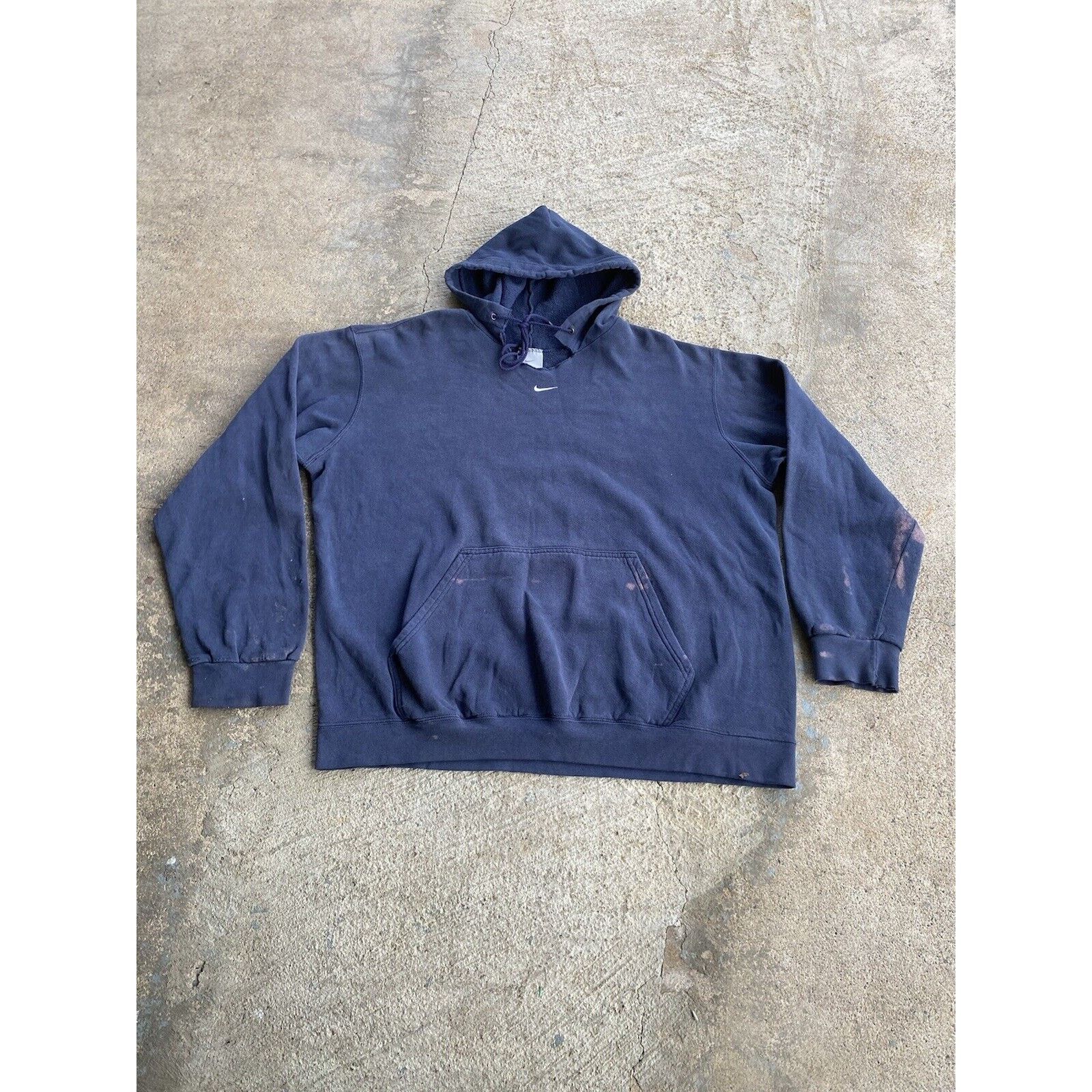 Nike Vtg Y2K NIKE Center Swoosh Check Hoodie Faded Distressed Size US XL / EU 56 / 4 - 1 Thumbnail