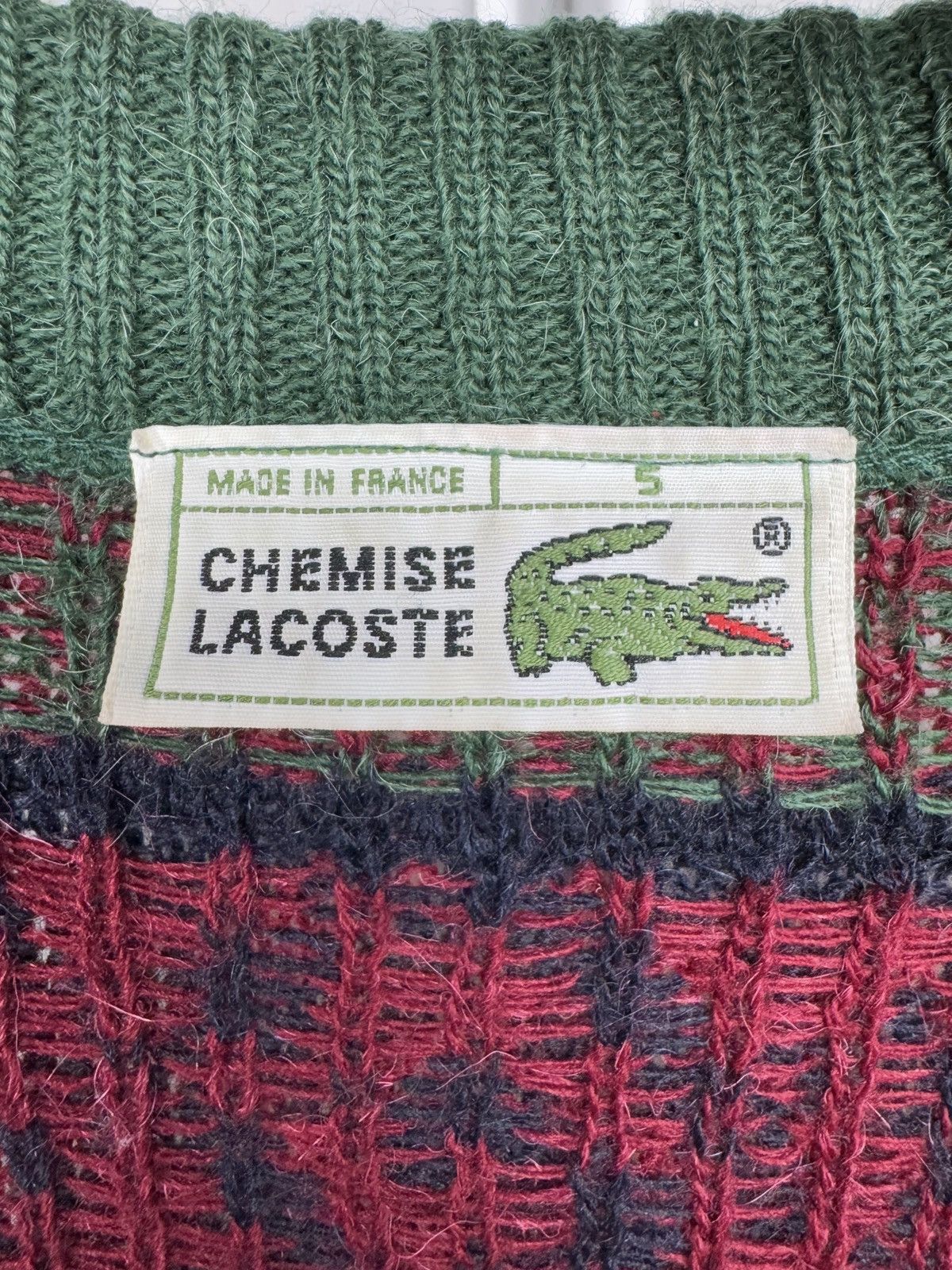 Lacoste Vintage CHEMISE LACOSTE FRANCE Fair Isle Knitted Cardigan 5 Size US L / EU 52-54 / 3 - 10 Thumbnail