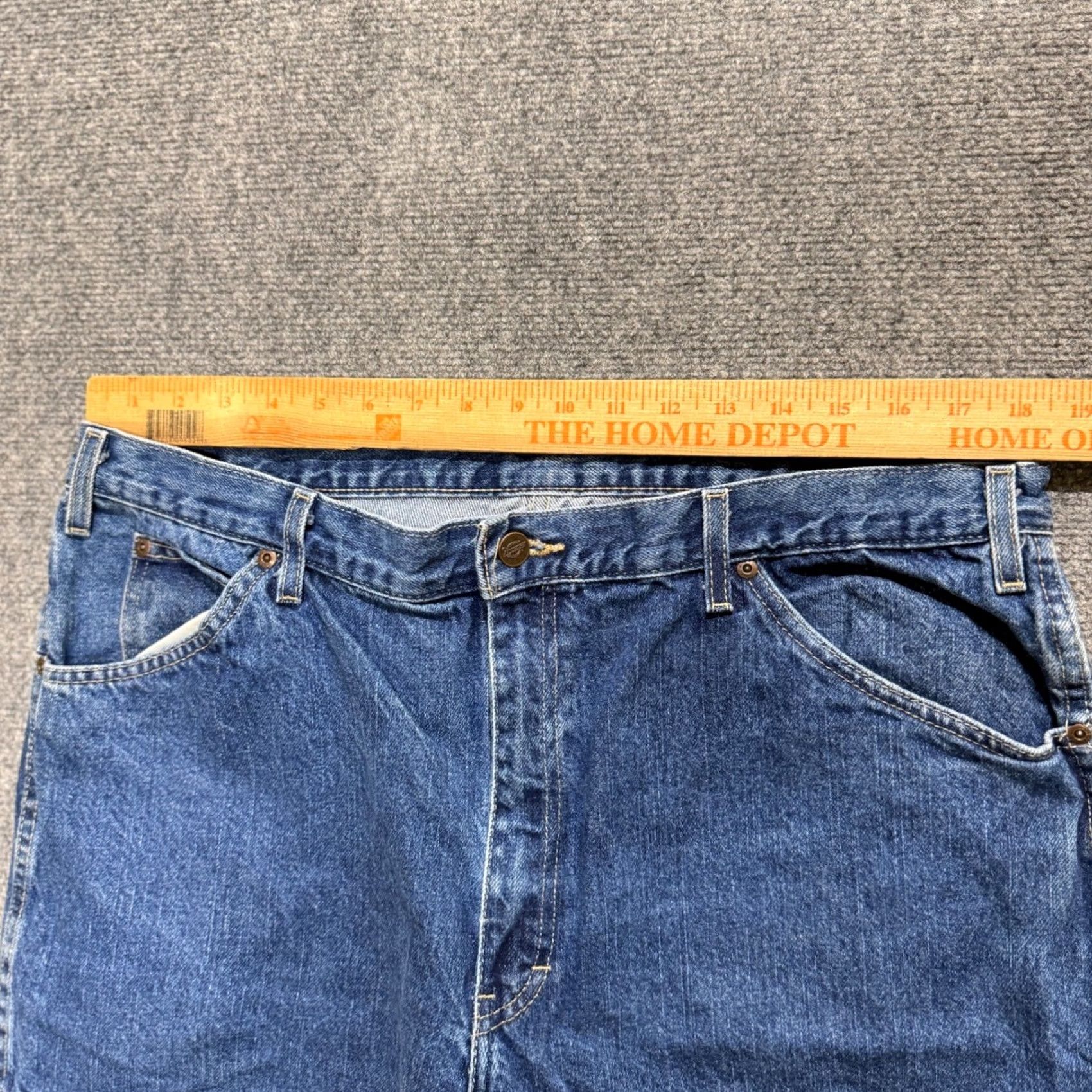 Dickies Dickies Jeans Bootcut Mens 38x30 Regular Inseam 31 Blue Cotton Light Wash Double Knees Workwear Mens Jeans Blue Denim Size US 38 / EU 54 - 4 Thumbnail