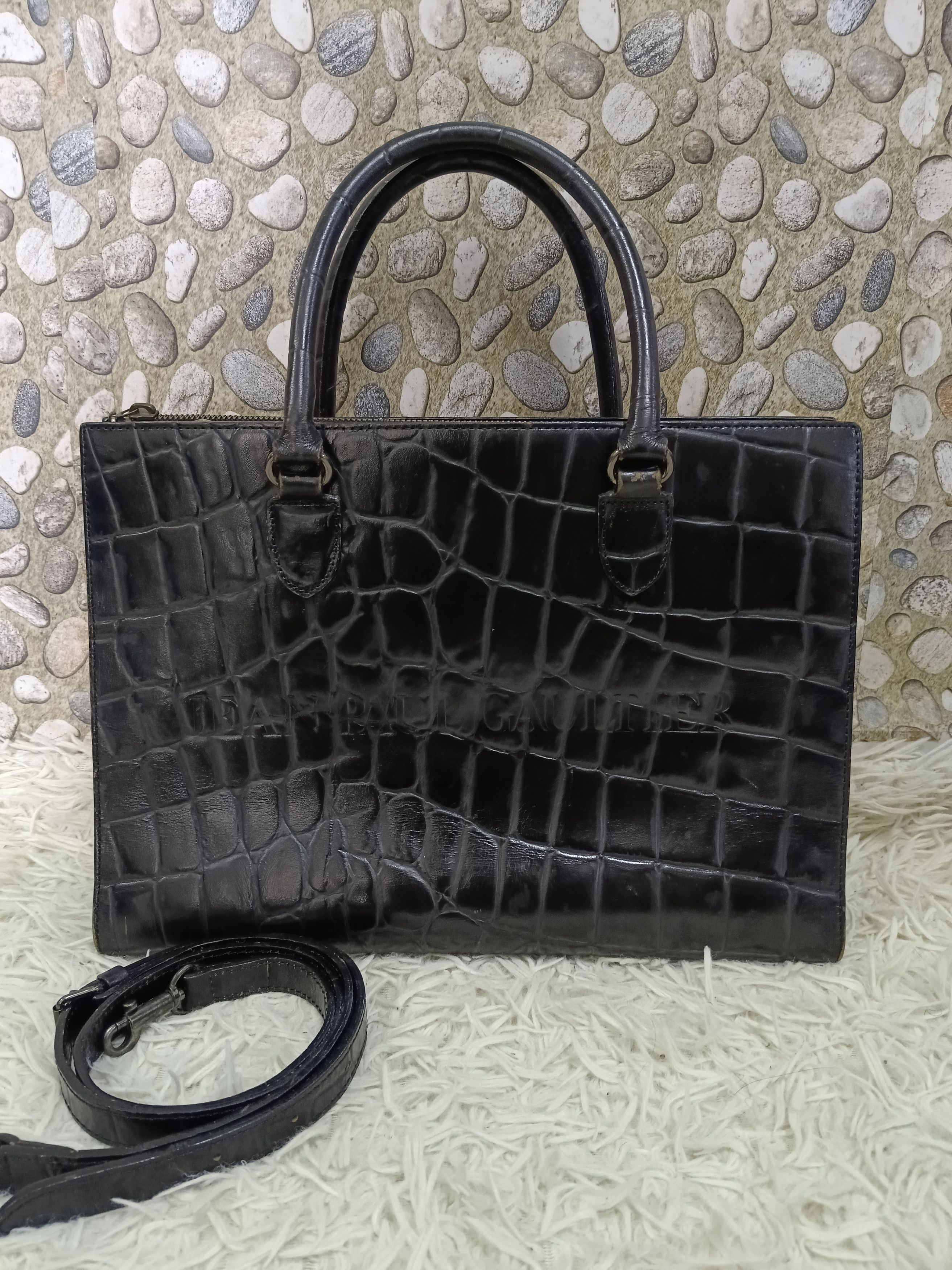 Jean Paul Gaultier Jean Paul Gaultier Leather Crocodile Embossed Pattern 2ways Size ONE SIZE - 2 Thumbnail