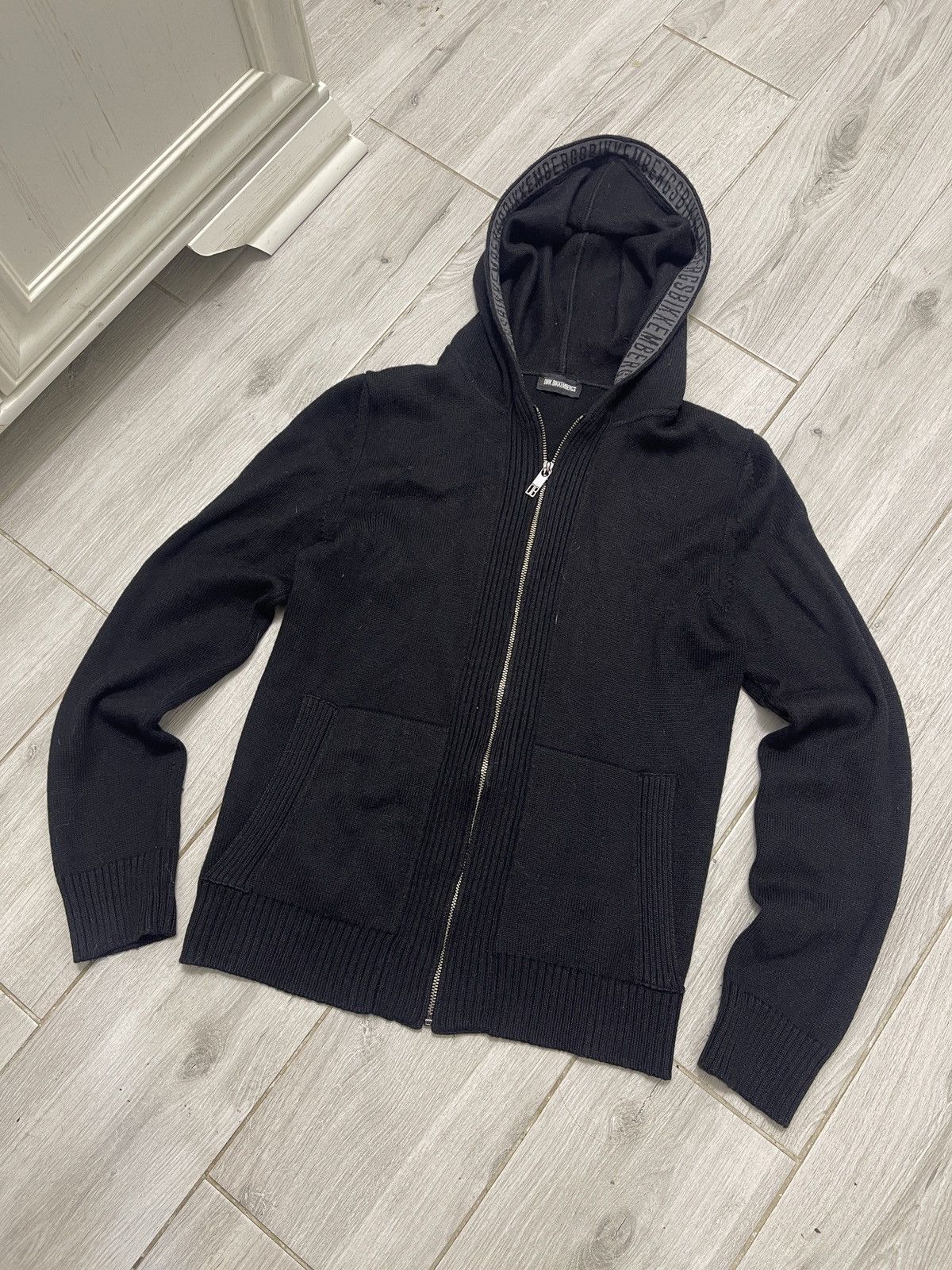 Dirk Bikkembergs Vintage Wool Knit Y2K AvantGarde Zip Hoodie