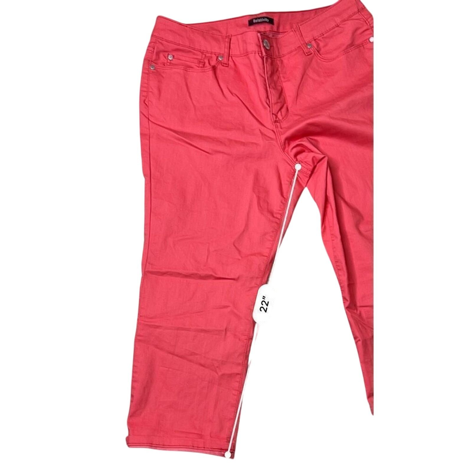 Other Relativity 5 Pocket Cropped Jeans 16 Pink NWT Cottage Casual Size 38" / US 16 / IT 52 - 4 Thumbnail