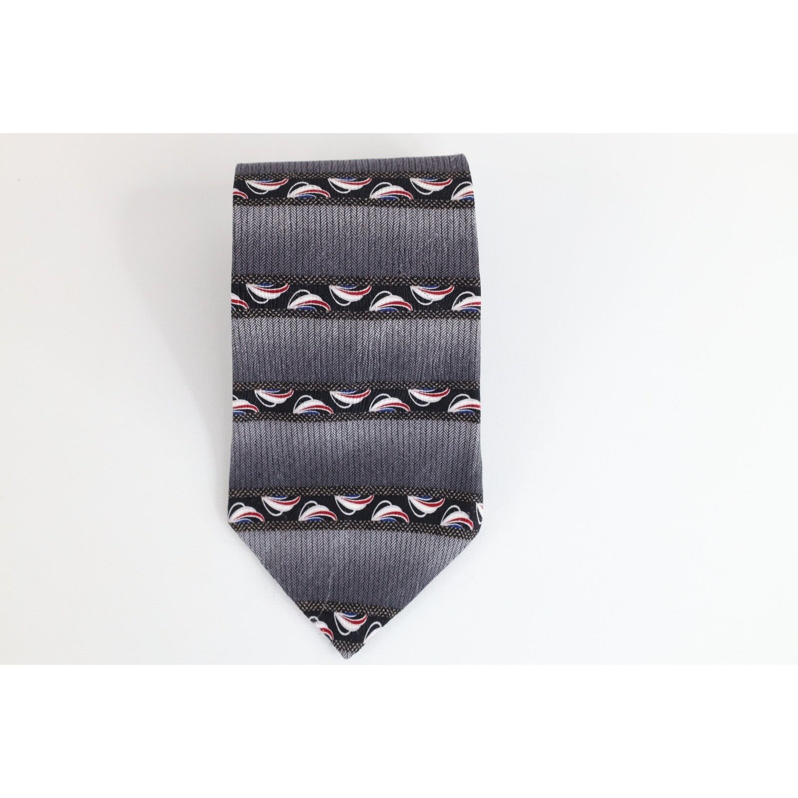 Vintage Vintage 90s Streetwear Geometric Herringbone Neck Tie Size ONE SIZE - 1 Thumbnail