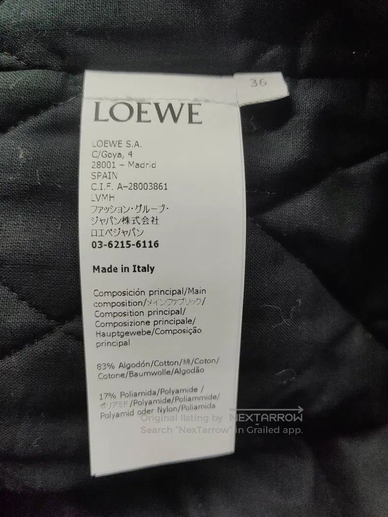 Loewe Loewe Black Leather Collar Removable Cotton Jacket Size XS / US 0-2 / IT 36-38 - 4 Thumbnail