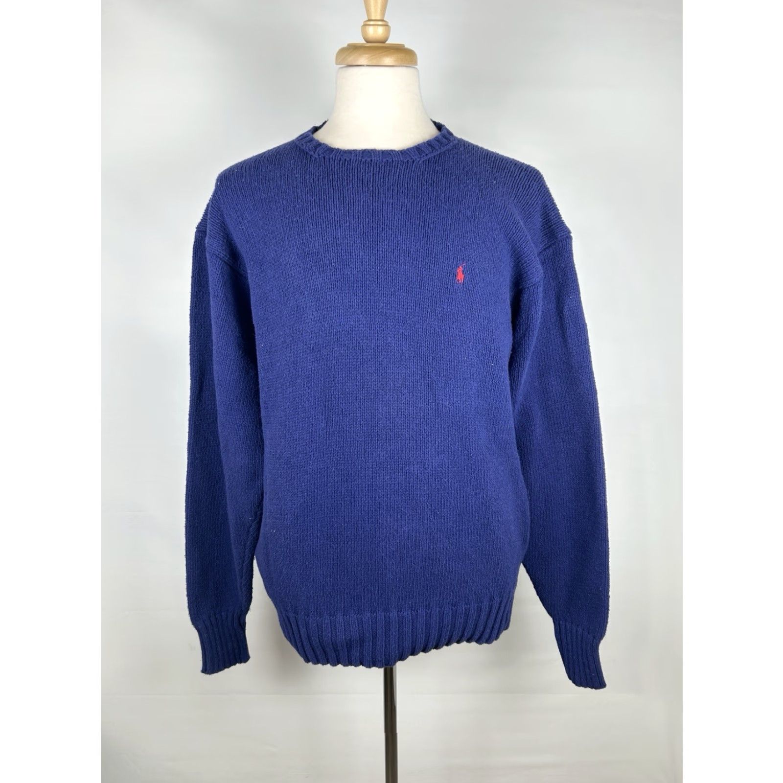 Polo Ralph Lauren VINTAGE Polo Ralph Lauren Sweater Mens XL Knit Blue Cotton Crewneck 90s Pullover Size US XL / EU 56 / 4 - 2 Thumbnail