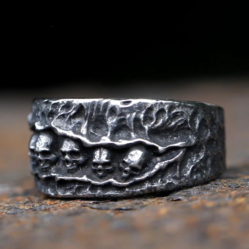 Jewelry Gothic Retro Skull Ring Size ONE SIZE - 4 Thumbnail