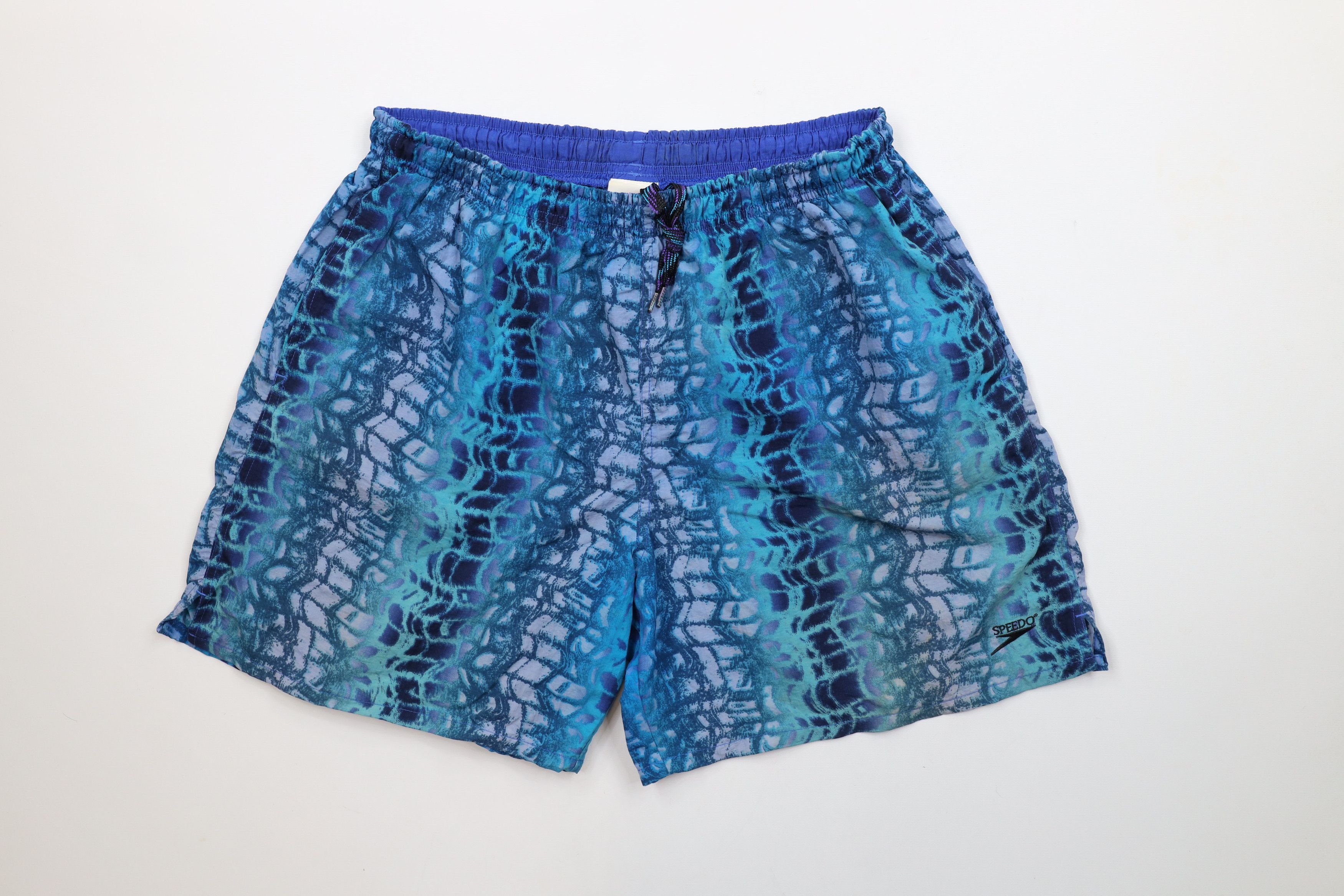 Speedo × Vintage Vintage 90s Speedo Spell Out Above Knee Shorts Swim Trunks Size US 34 / EU 50 - 1 Thumbnail