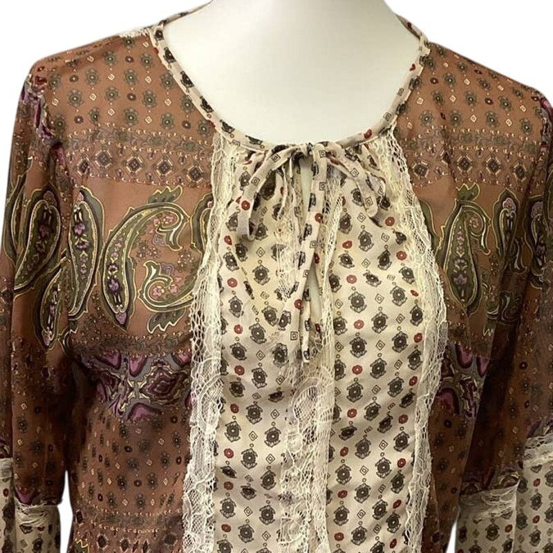BKE Gimmicks by BKE Medium Long Sleeve Lace Boho Top Blouse Size M / US 6-8 / IT 42-44 - 2 Thumbnail