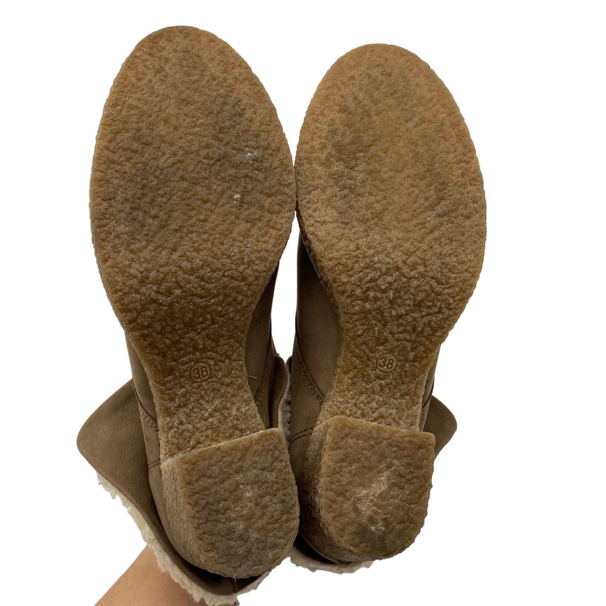 Other Maria Tan Suede leather Sherpa Lined Fold over ankle Bootie Size US 8 / IT 38 - 8 Thumbnail