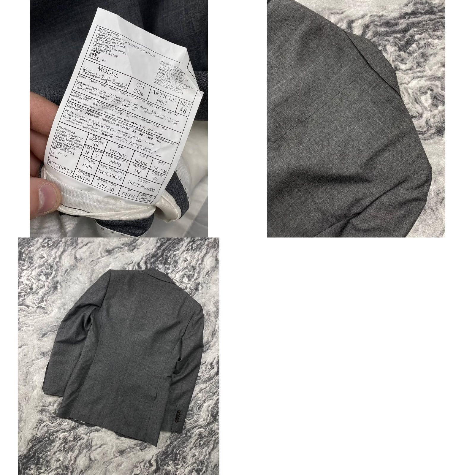 Suitsupply Suitsupply Blazer Men Size 48 Gray Single-Breasted Wool 2 Piece Jacket Coat Vintage No? (Note: If "Not Vintage" ensure no question marks) Size 48R - 8 Thumbnail