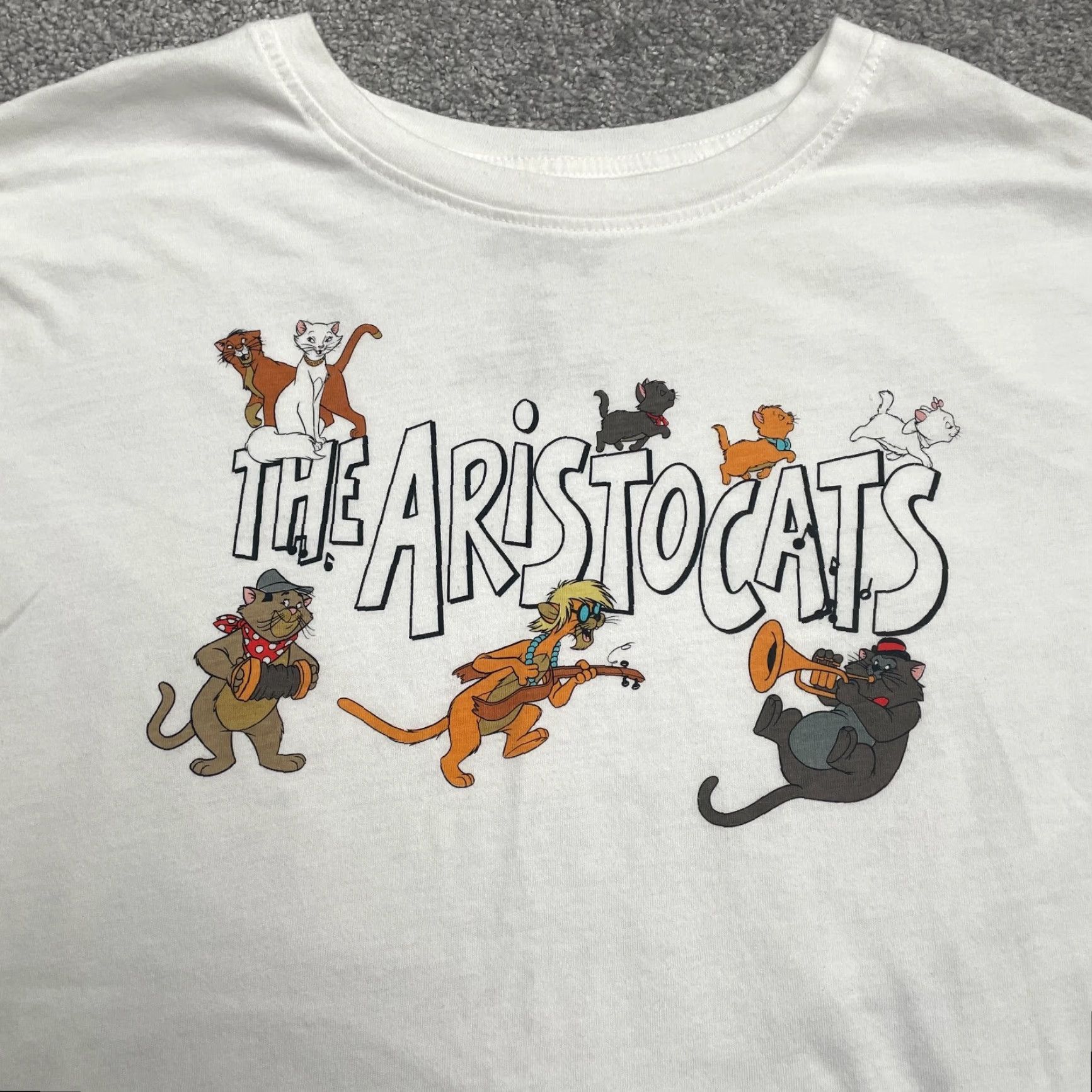 Disney Disney The Aristocats Graphic T-Shirt Womens L White Short Sleeve Crew Tee Size L / US 10 / IT 46 - 3 Thumbnail