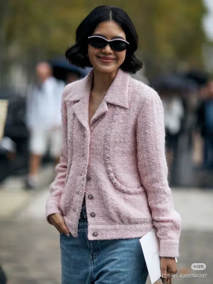 Chanel Chanel 23k autumn and winter pink tweed diamond-encrusted Size S / US 4 / IT 40 - 9 Thumbnail