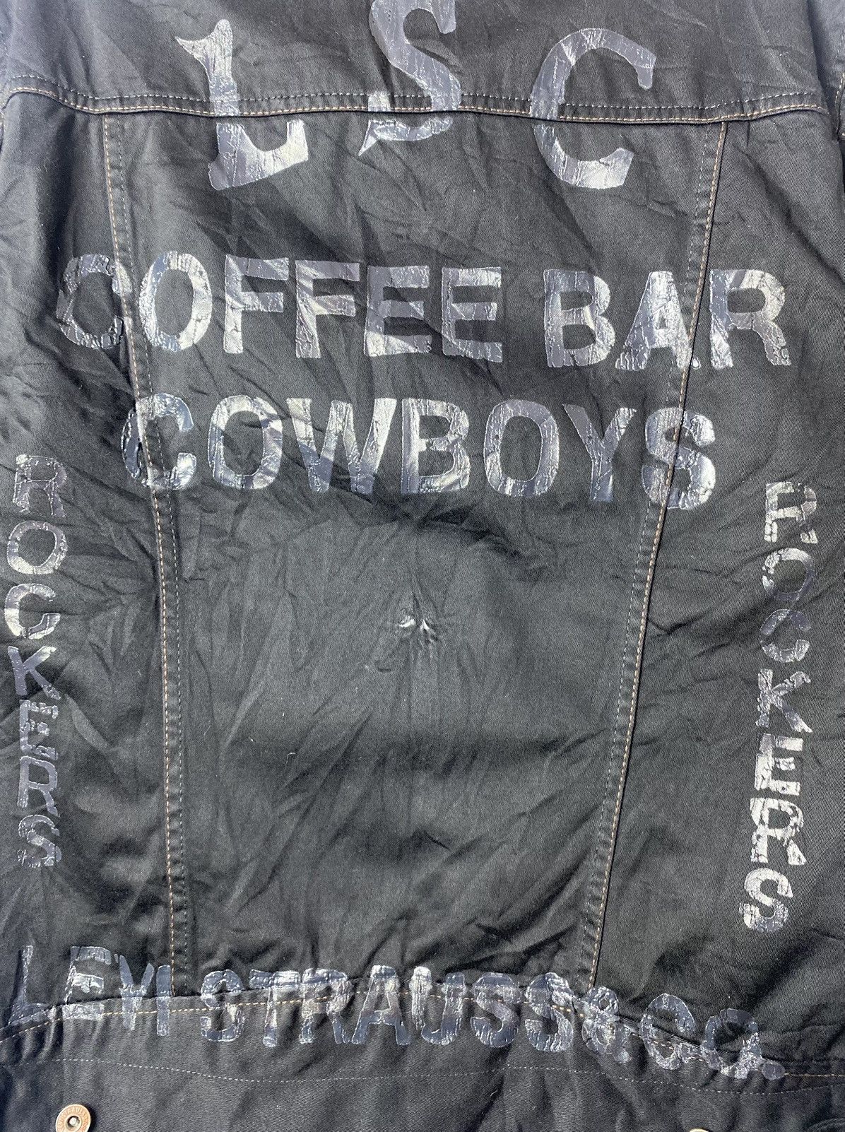 Levi's × Vintage Vtg 90s Levis Coffee Bar Cowboys stud part trucker jacket Size US L / EU 52-54 / 3 - 2 Thumbnail