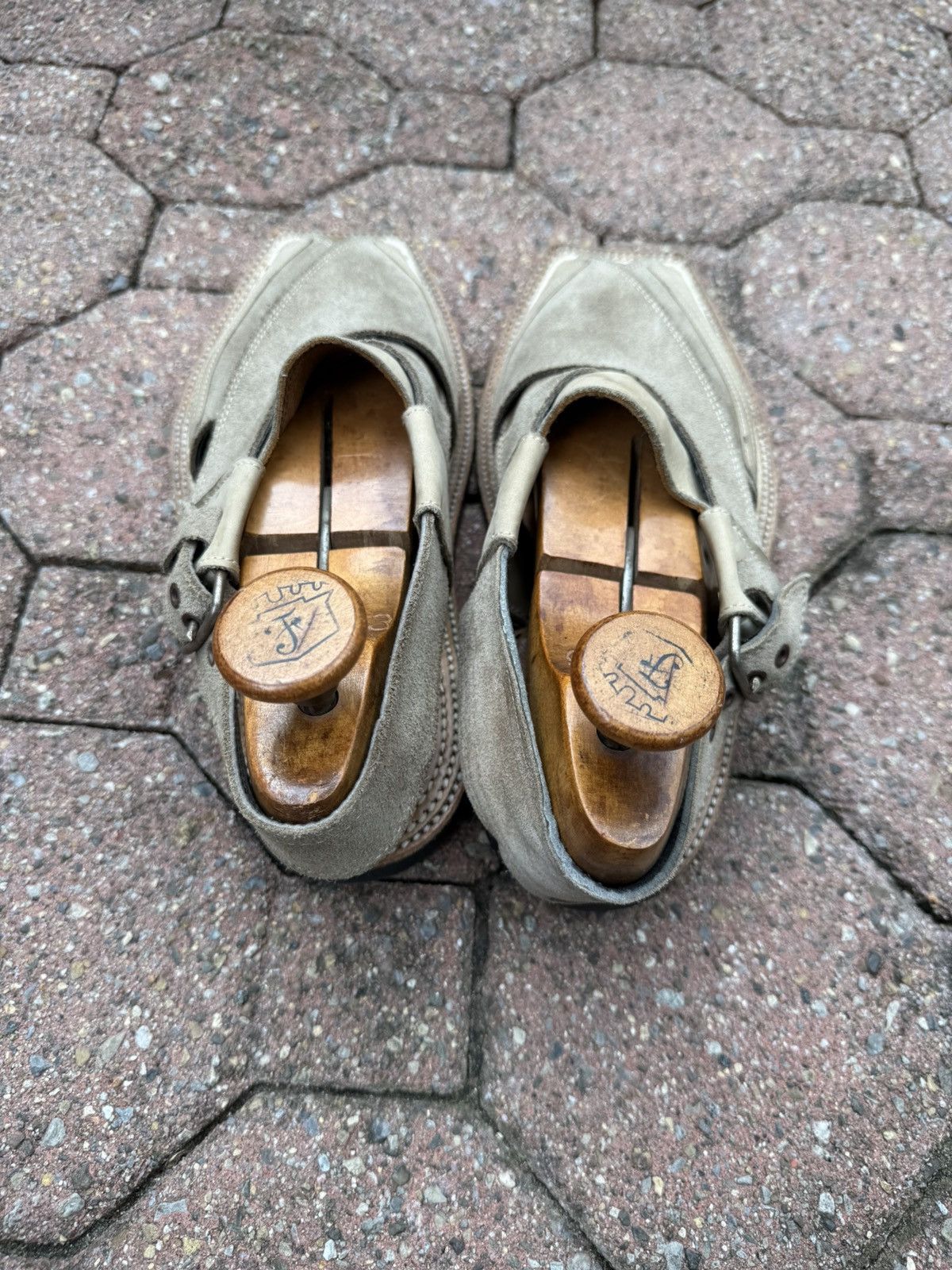 Vintage Sandals Men Peshawari Chappal Handmade Grey 1980s Size US 10 / EU 43 - 6 Thumbnail