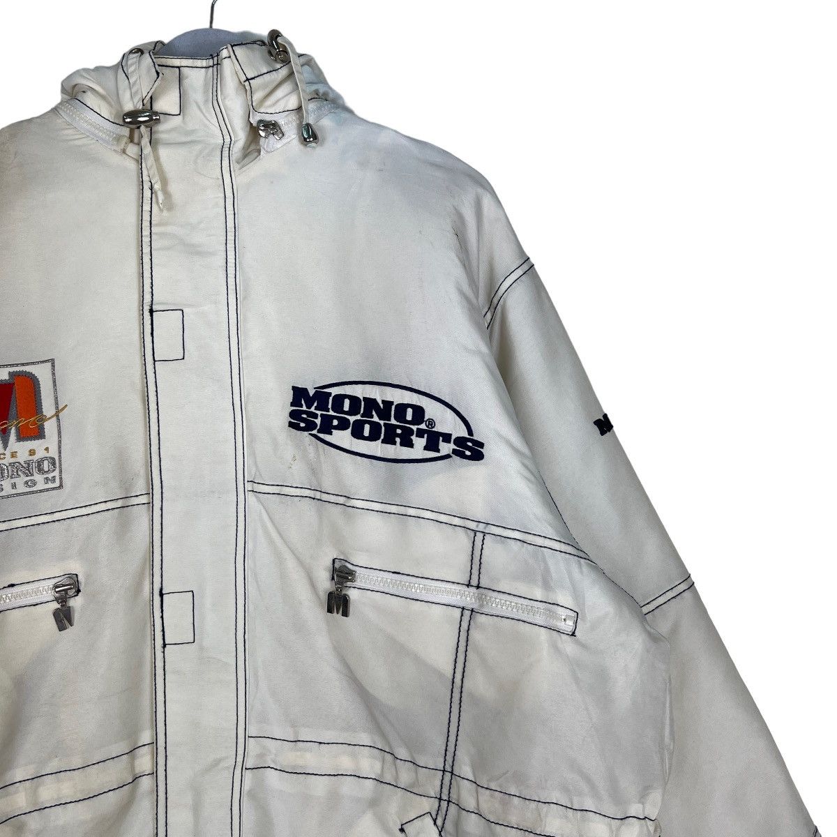 Japanese Brand 🔥 MONO SPORTS INSULATION EMBROIDERY BIG LOGO JACKET Size US XL / EU 56 / 4 - 7 Thumbnail