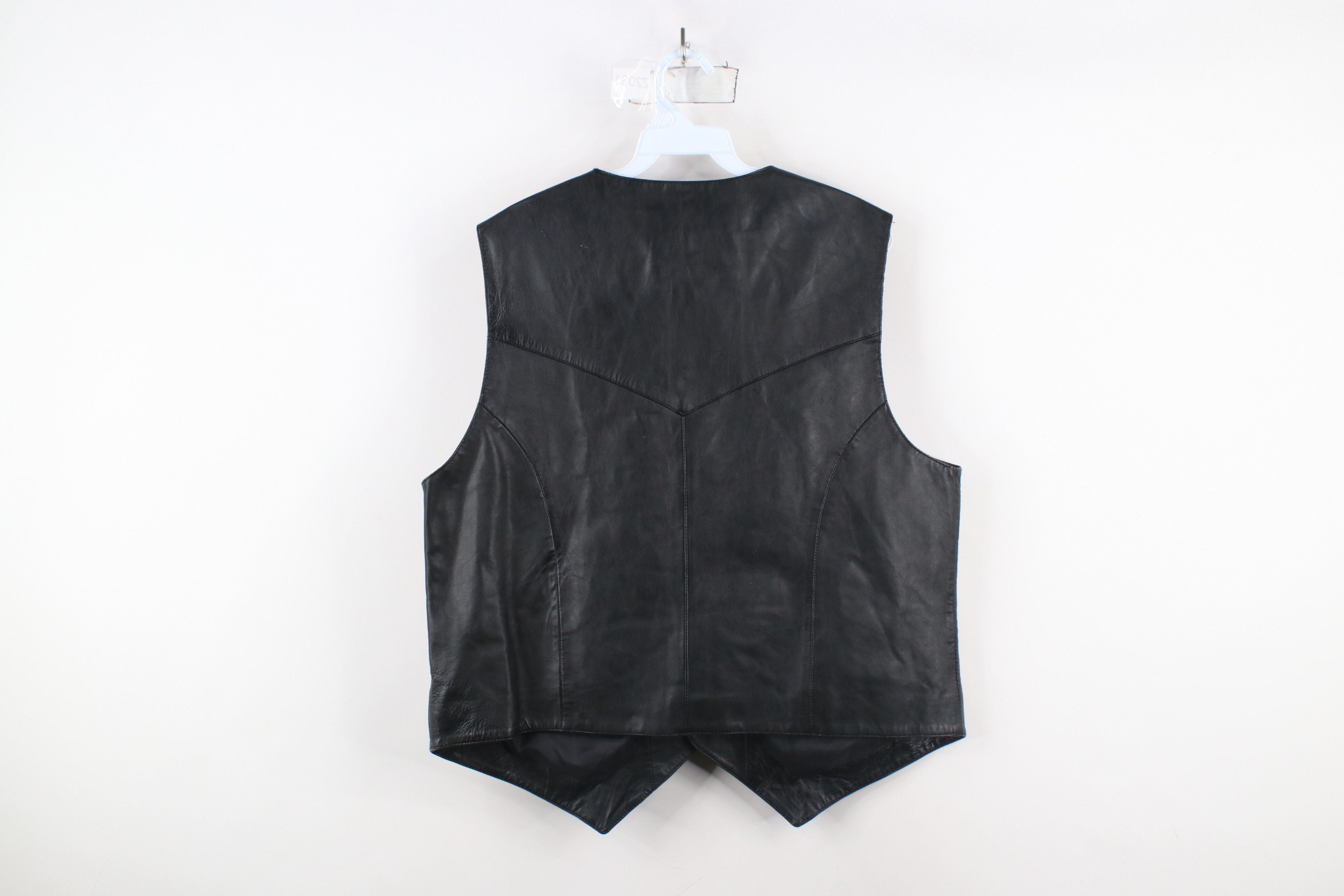 Vintage Vintage 90s Scully Leather Western Button Vest Jacket Black Size US L / EU 52-54 / 3 - 13 Thumbnail