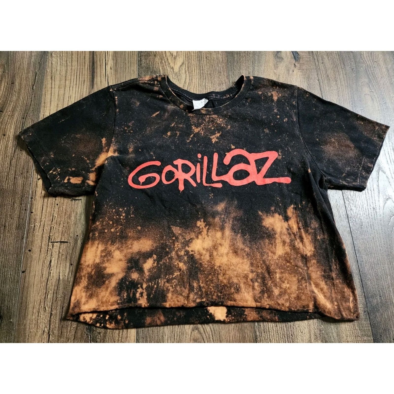 Vintage Womens M Pacific Gorillaz Self Titled Album Geep Rock Rap Cropped Bleach T Shirt Size M / US 6-8 / IT 42-44 - 5 Thumbnail