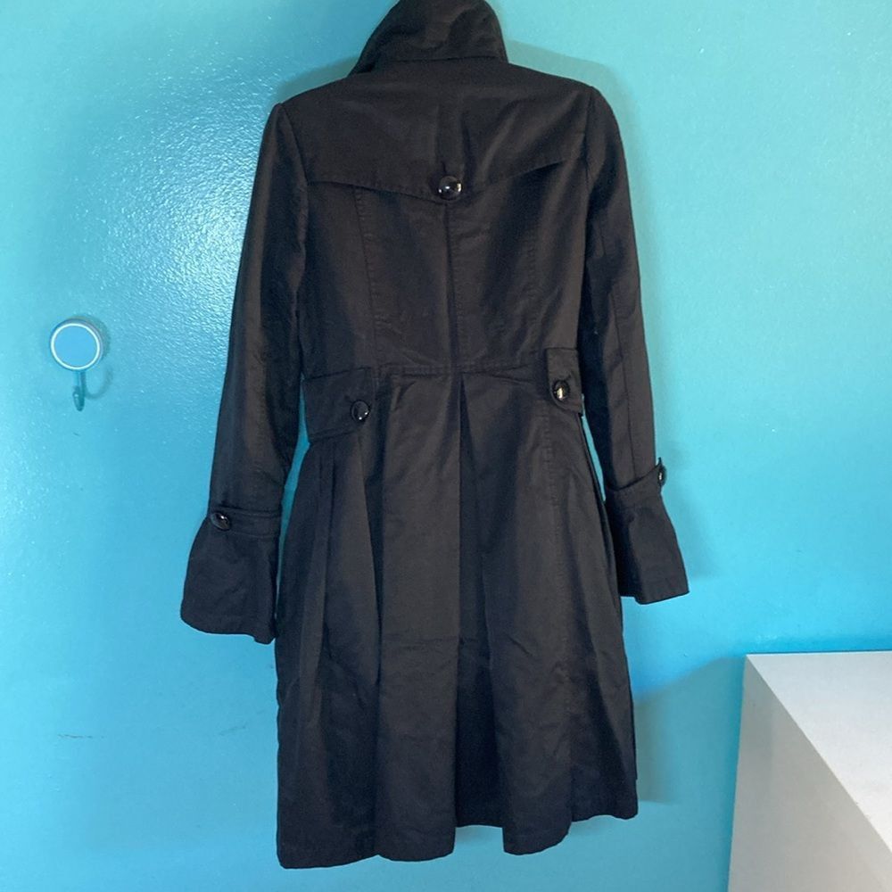 Guess Guess Womens Size M Black Button Front Trench Coat Size M / US 6-8 / IT 42-44 - 4 Thumbnail
