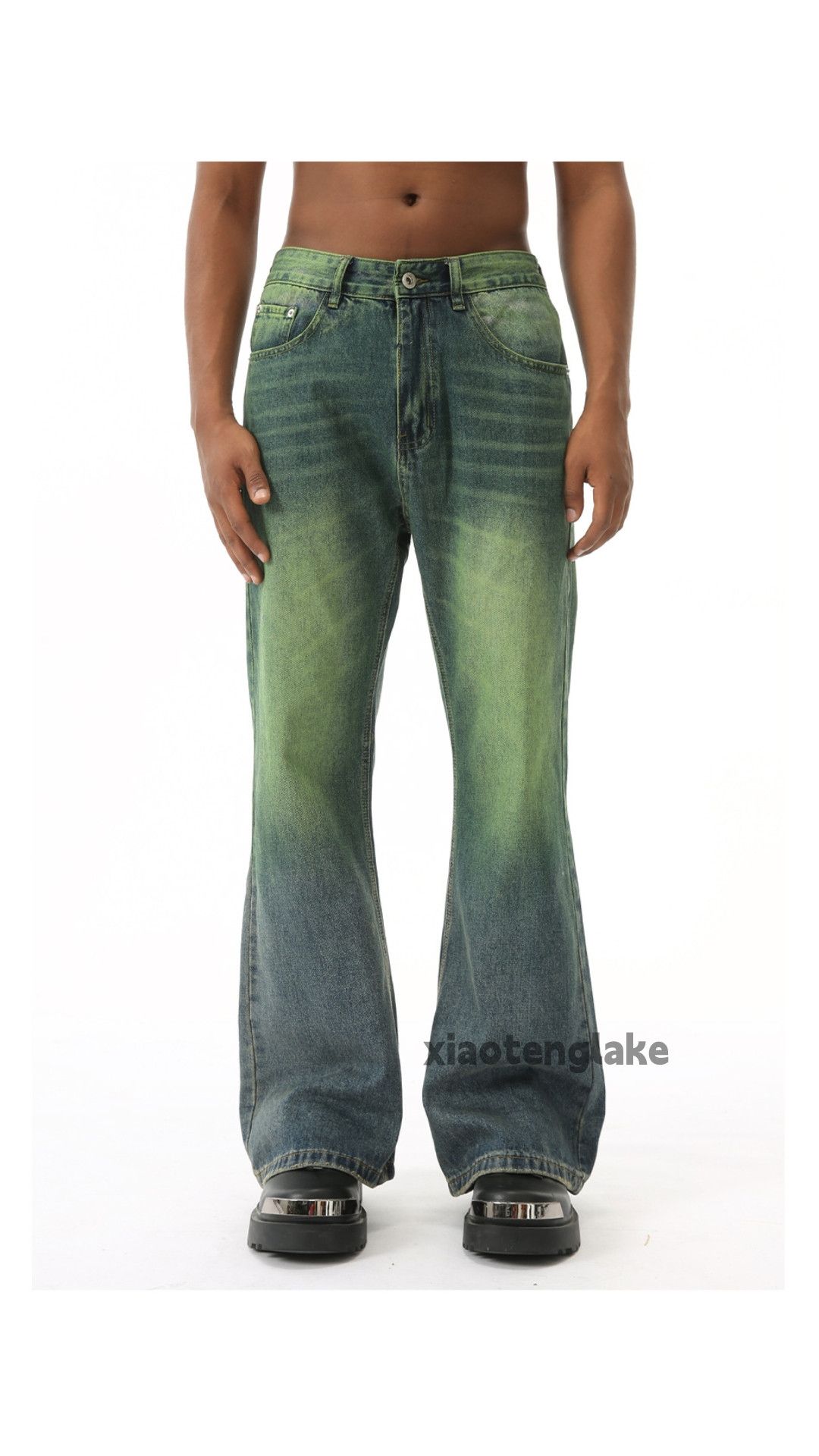 Designer × Jean × Vintage Unisex washed retro y2k punk grunge bootcut jeans Size US 32 / EU 48 - 2 Thumbnail