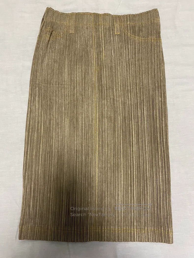 Issey Miyake Issey Miyake size:5 Gray Denim Midi Skirt Size 22" - 1 Thumbnail