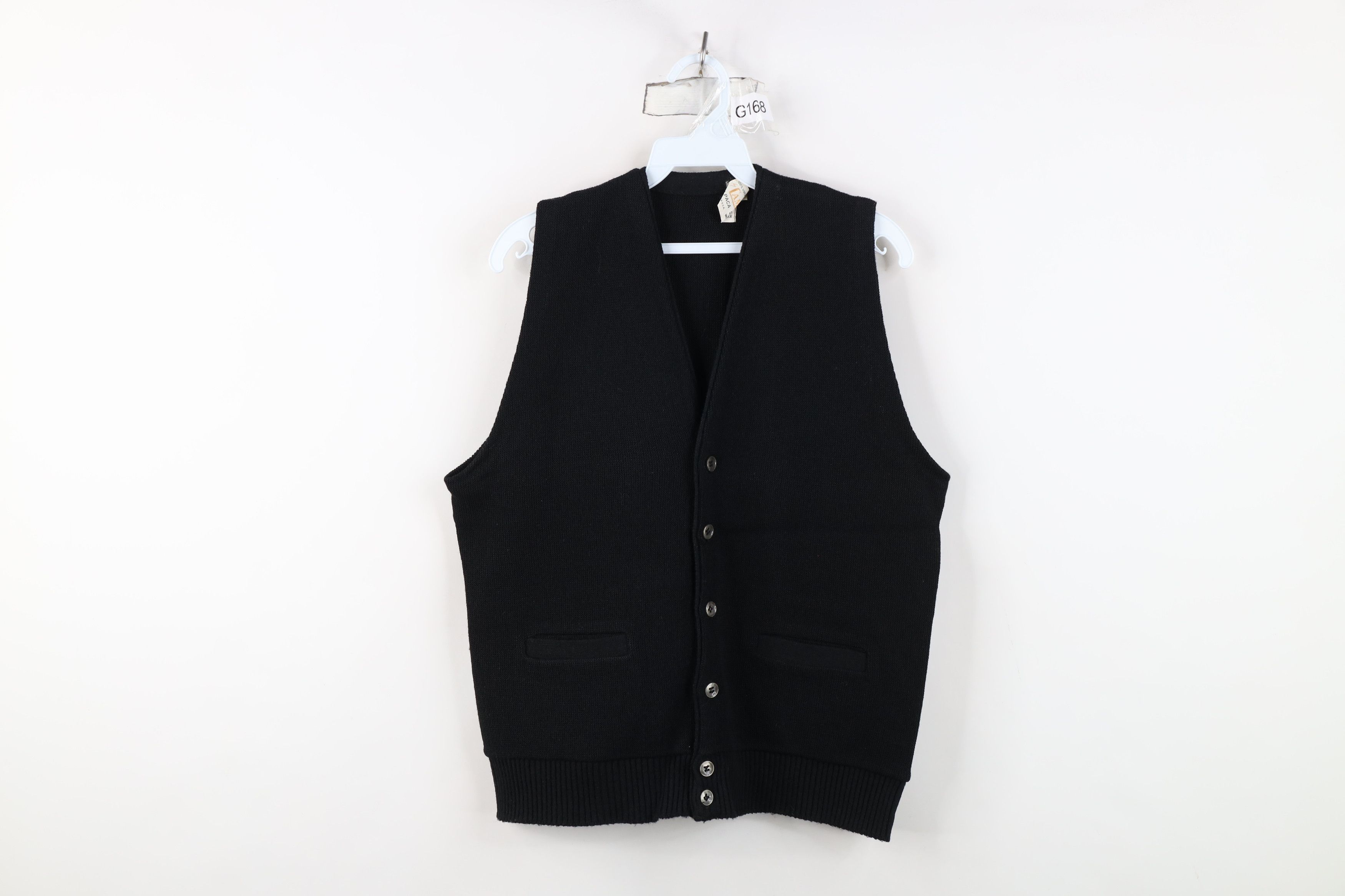 Vintage Vintage 60s 70s Streetwear Knit Sweater Vest Black USA Size US L / EU 52-54 / 3 - 1 Thumbnail
