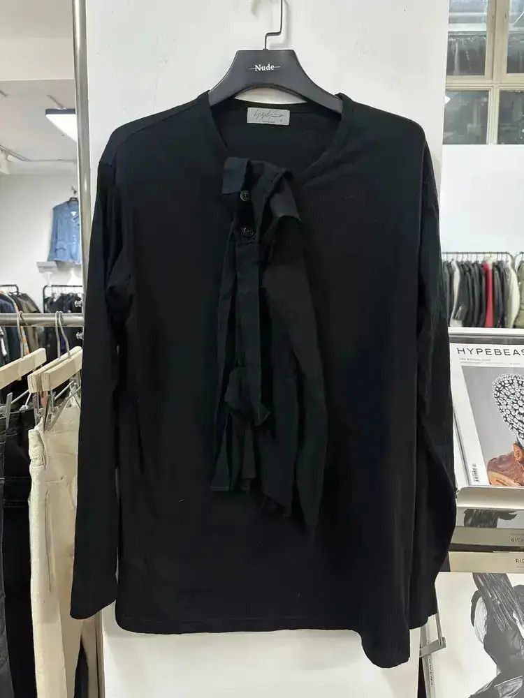 Yohji Yamamoto Yohji Yamamoto Pour Homme Henry Neck L/S Tee Size US L / EU 52-54 / 3 - 1 Thumbnail