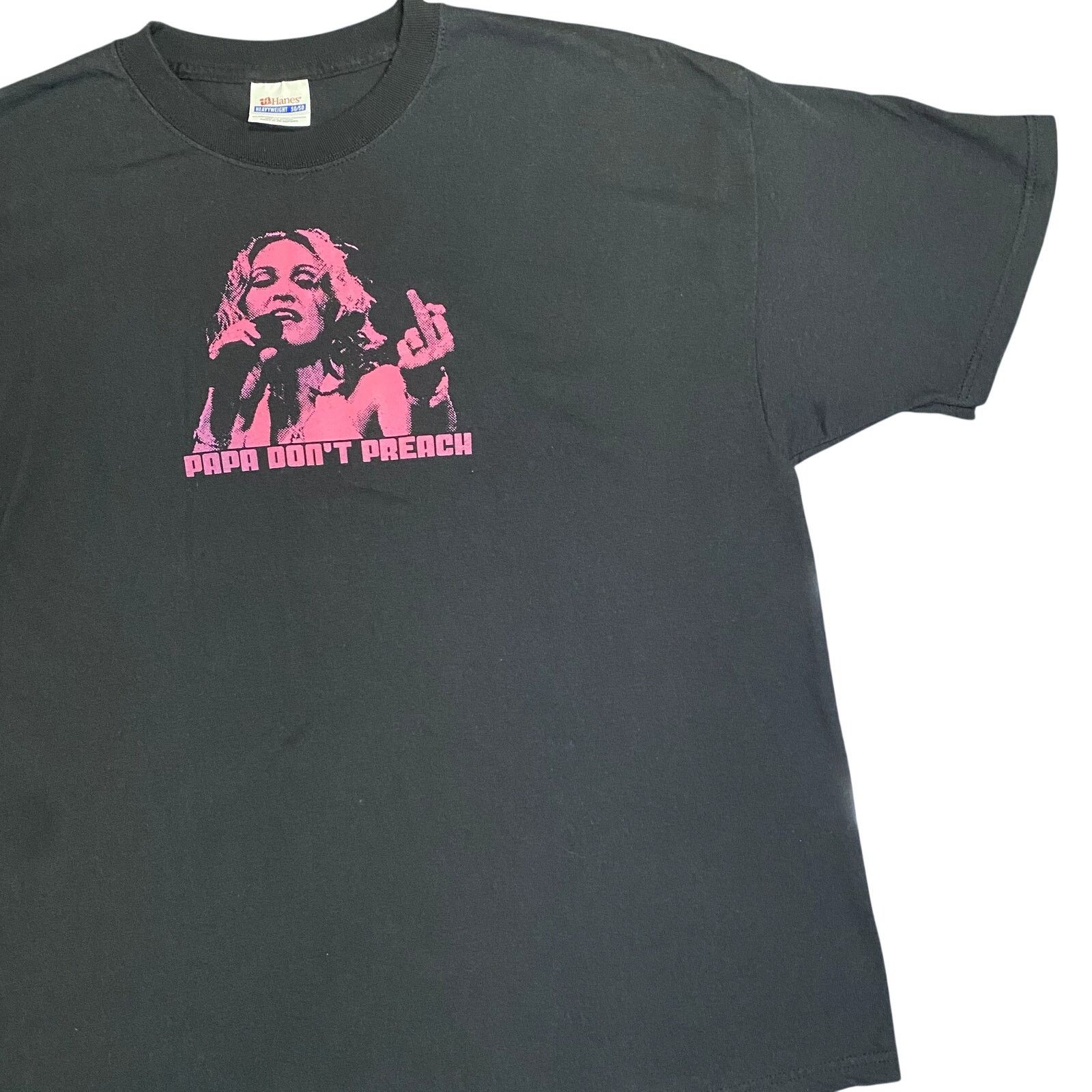 Hanes Papa Dont Preach Madonna Y2K Grunge Punk T Shirt Size XL Size US XL / EU 56 / 4 - 4 Thumbnail