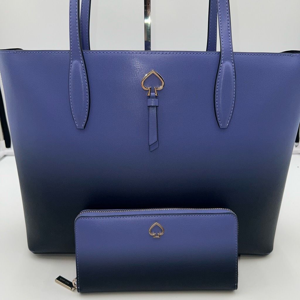 Kate Spade Kate Spade Large Adel Tote Bag and Long Wallet Set in Nightcap Purple Ombré Size ONE SIZE - 2 Thumbnail