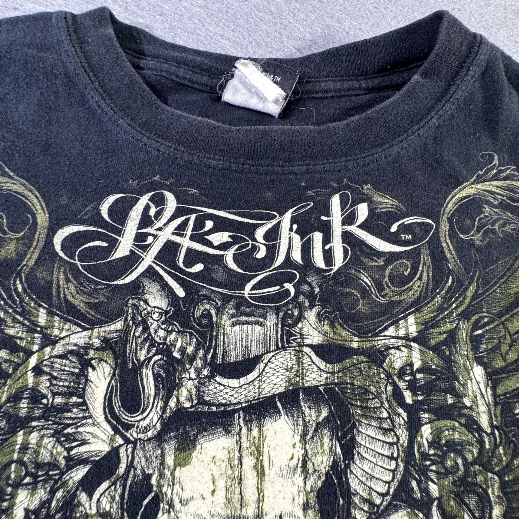 Vintage LA Ink Men's T-Shirt Large Black Graphic Tattoo Skull Snake Edgy Rock Casual Size US L / EU 52-54 / 3 - 3 Thumbnail