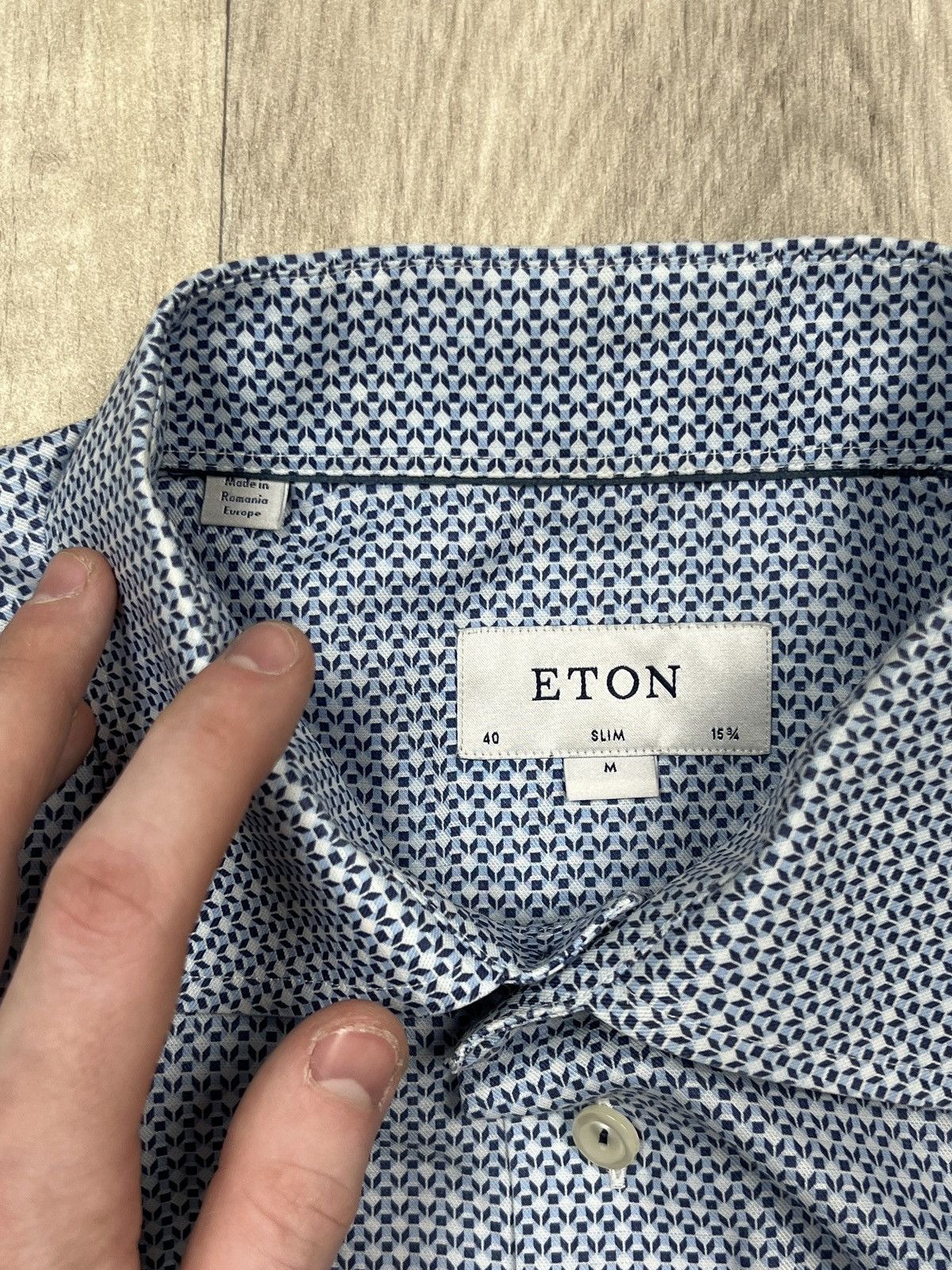 Eton Eton Geometric Pattern Shirt (Y0202) Size US M / EU 48-50 / 2 - 7 Thumbnail
