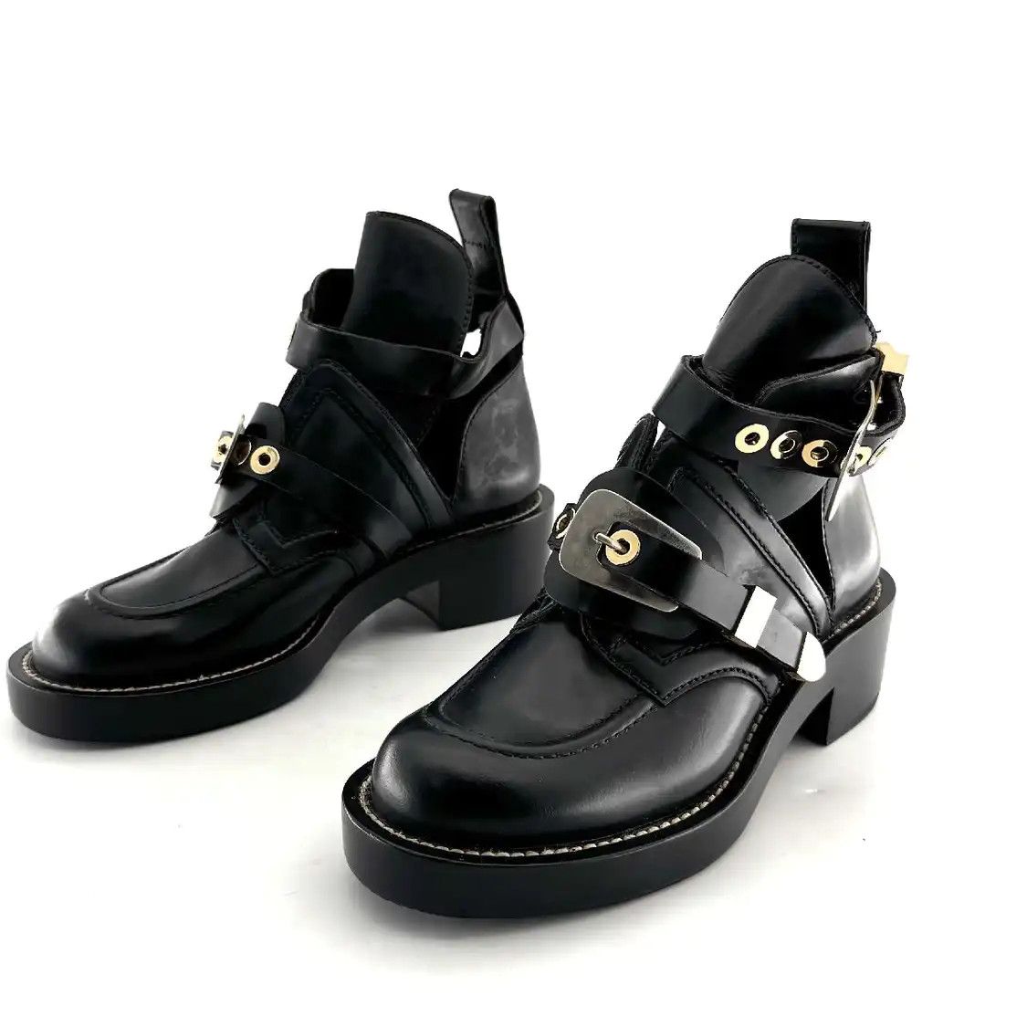 Balenciaga Vintage Balenciaga Ceinture Black Leather biker boots