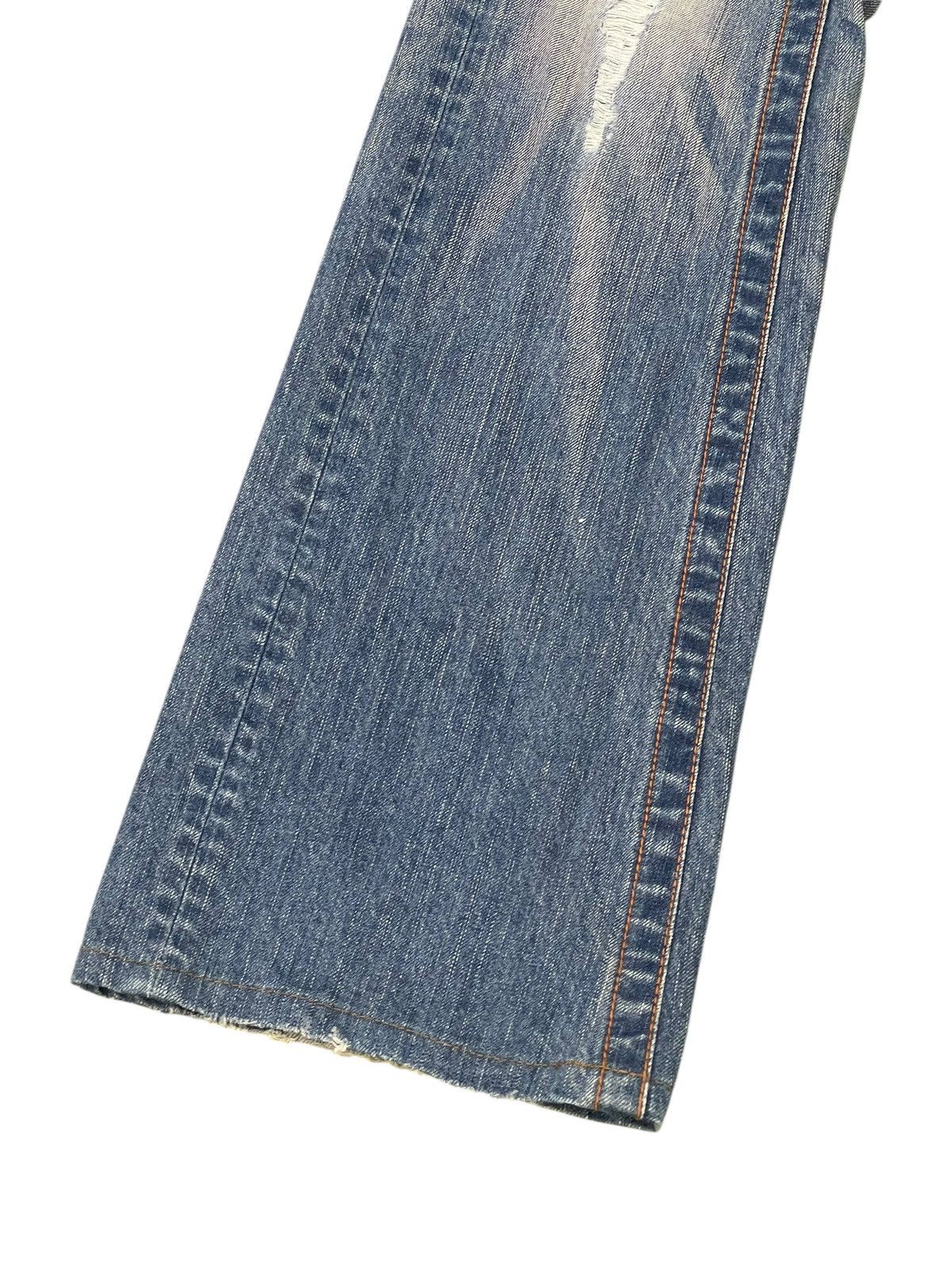Japanese Brand Flare Jeans Blue Way Faded Distress Low Rise Boot Cut 1🟦2 Size US 32 / EU 48 - 5 Thumbnail