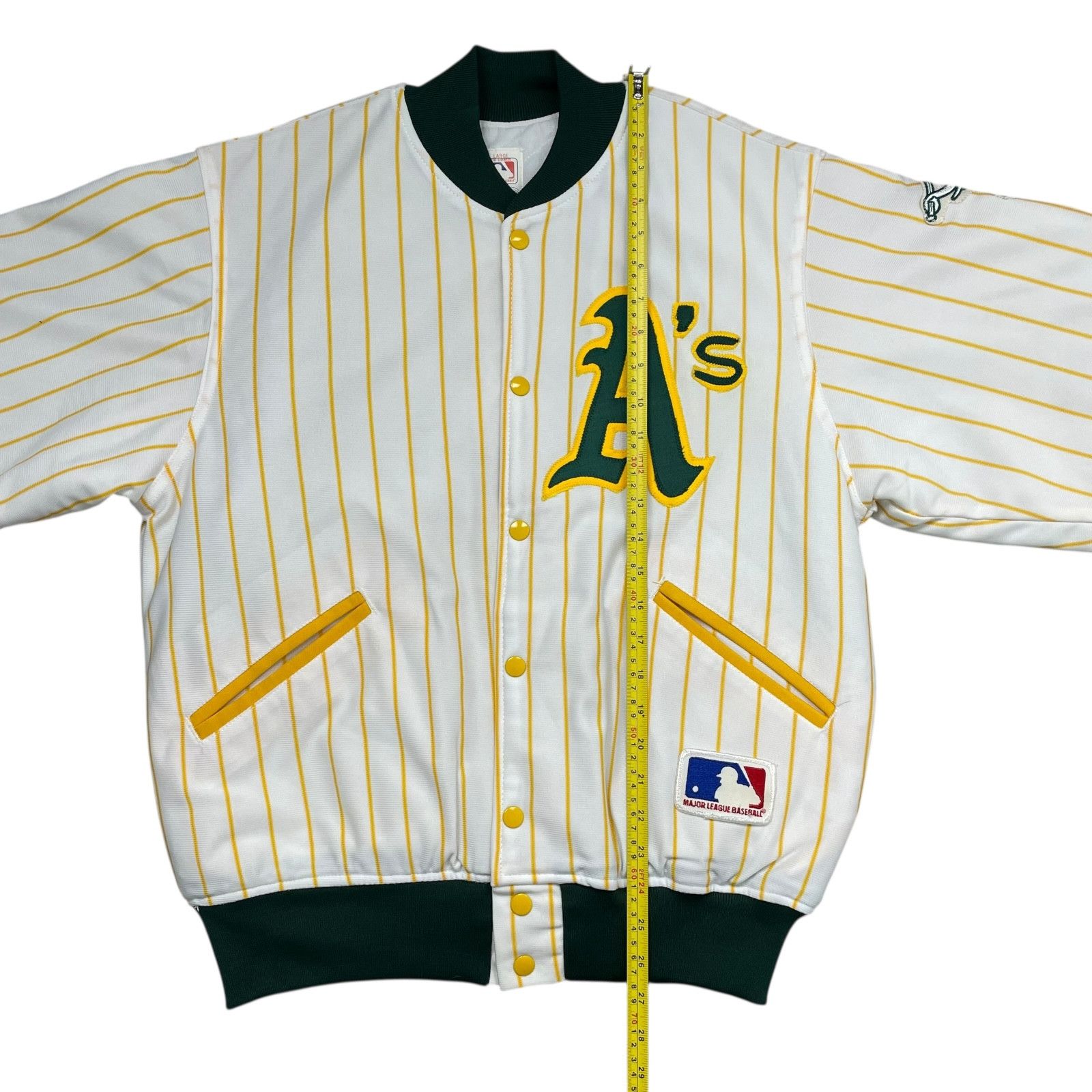 MLB VTG 90s OAKLAND ATHLETICS A’S FELCO PINSTRIPE BOMBER JACKET Size US L / EU 52-54 / 3 - 6 Thumbnail