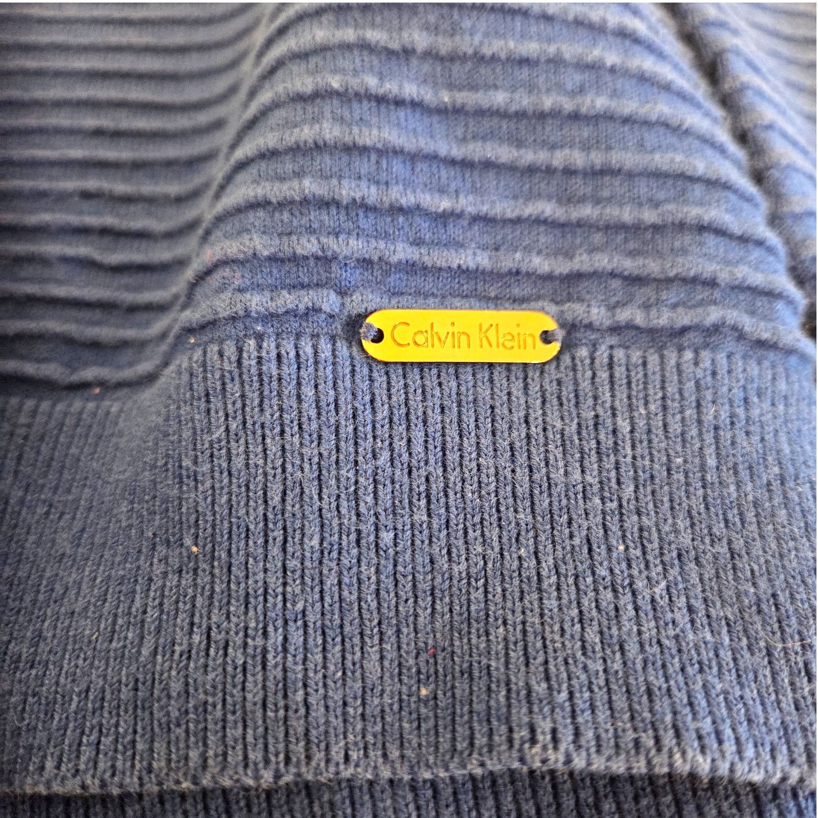 Calvin Klein Chic Blue Calvin Klein Performance Waffle-Knit Turtle Neck Size M / US 6-8 / IT 42-44 - 6 Thumbnail