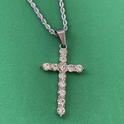 VIBE Titanium Steel Cross Pendant Necklace for Men Women Size ONE SIZE - 2 Thumbnail