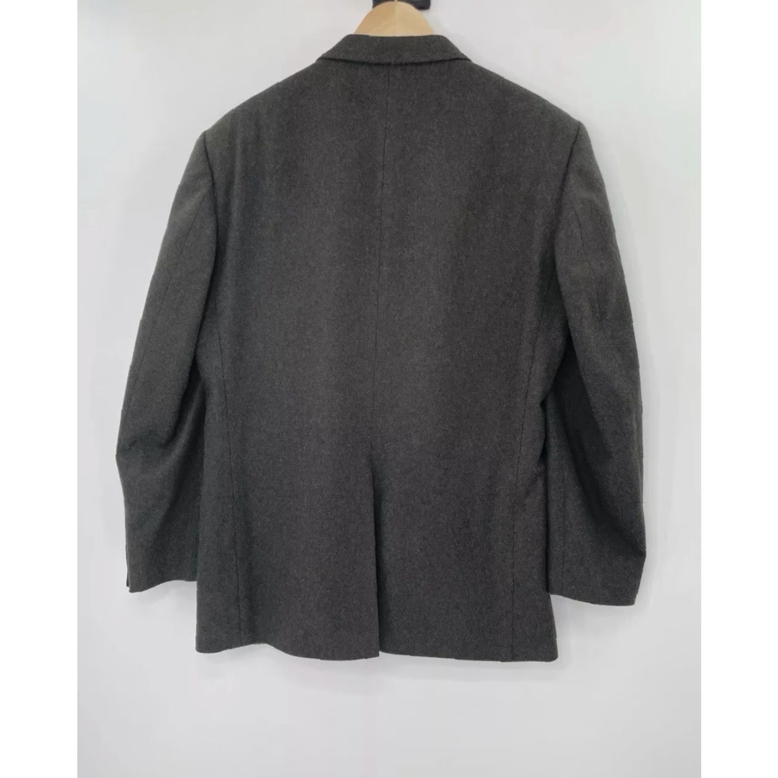 Oscar De La Renta Oscar de la Renta Blazer Jacket Single-Breasted Two-Button Wool Cashmere Men 42R Muted Brown Gray Regular Office Career Designer Professional Formal Size 42R - 2 Thumbnail