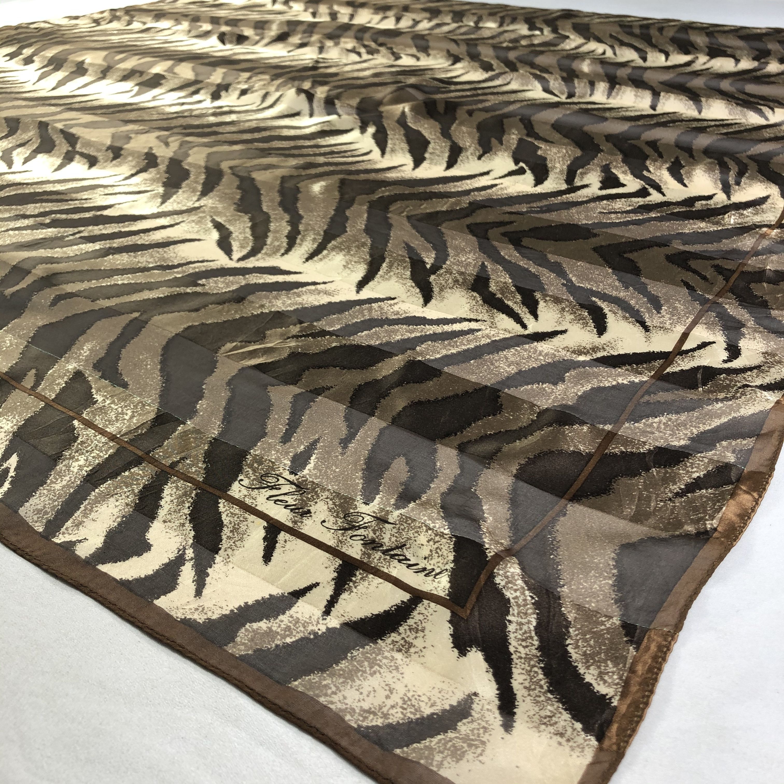 Vintage Vintage Fleur Fontaine Silk Scarf Size ONE SIZE - 4 Thumbnail