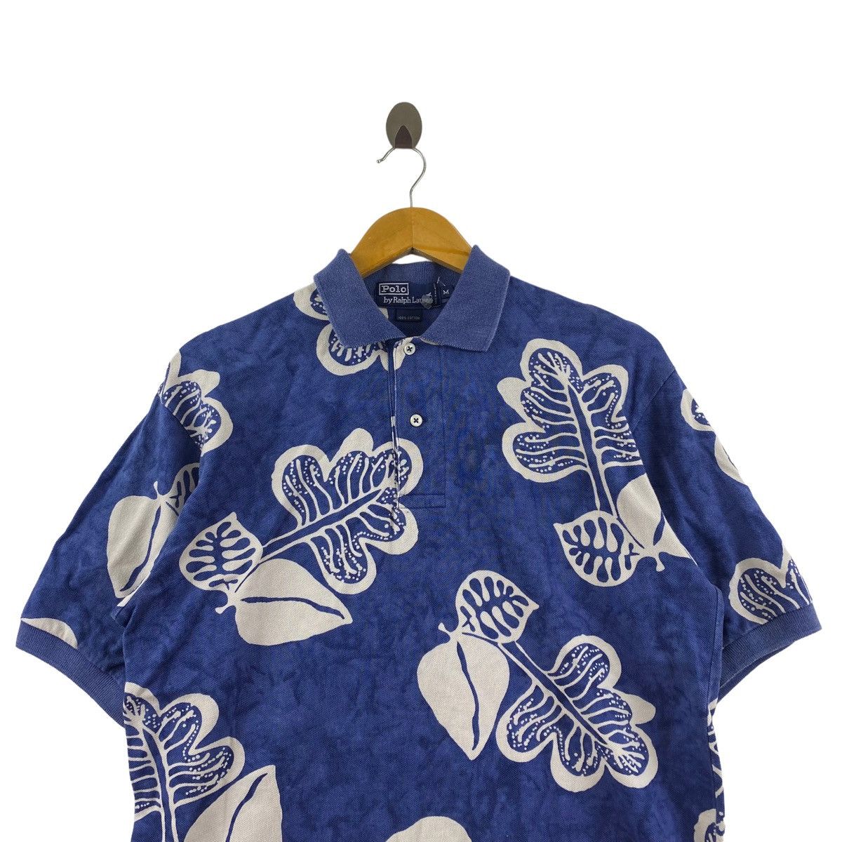 Polo Ralph Lauren Vintage POLO By RALPH LAUREN Leaf Motive Overprint Collar Size US M / EU 48-50 / 2 - 2 Thumbnail
