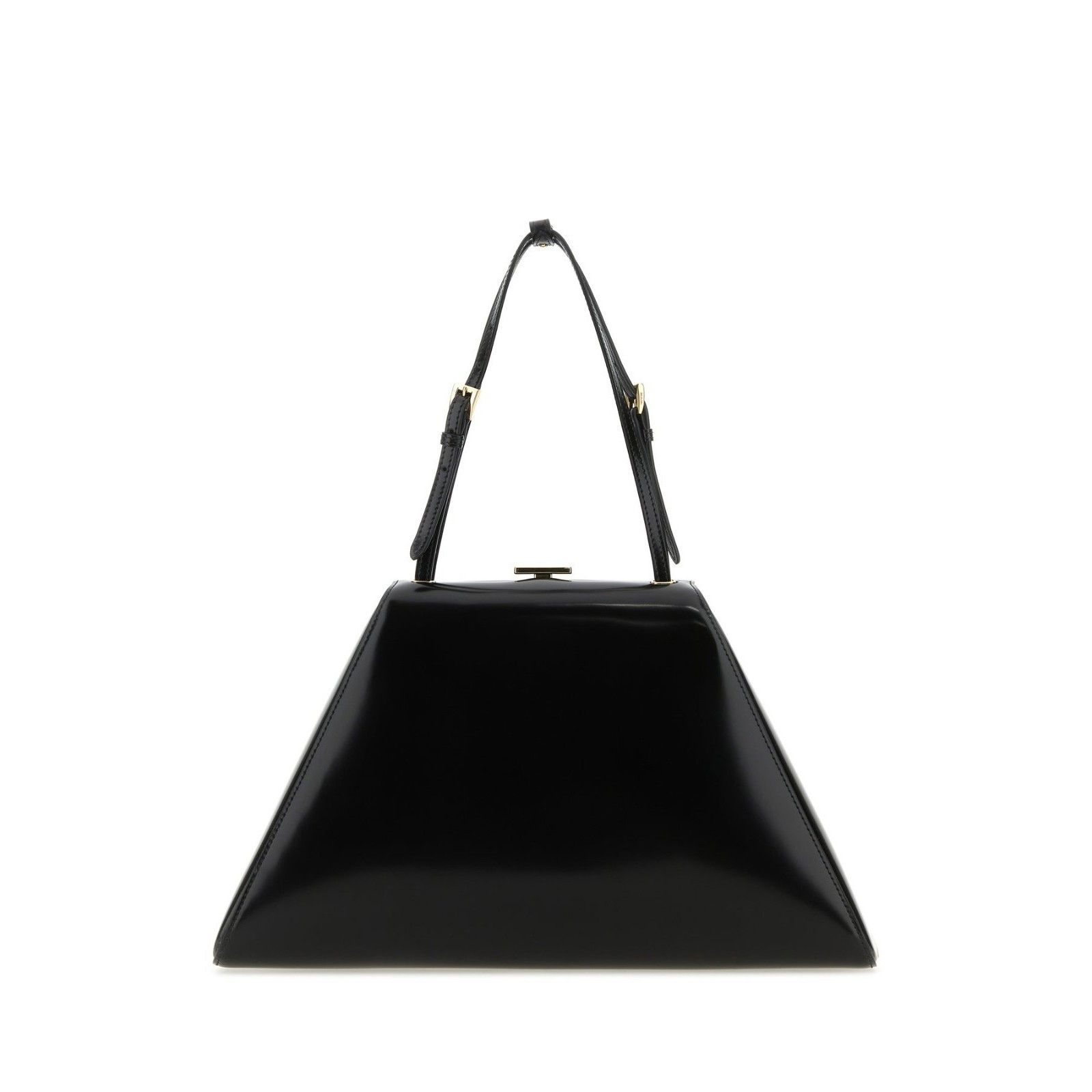 Prada PRADA Shape Black Shiny Leather Tote Bag New Size ONE SIZE - 3 Thumbnail