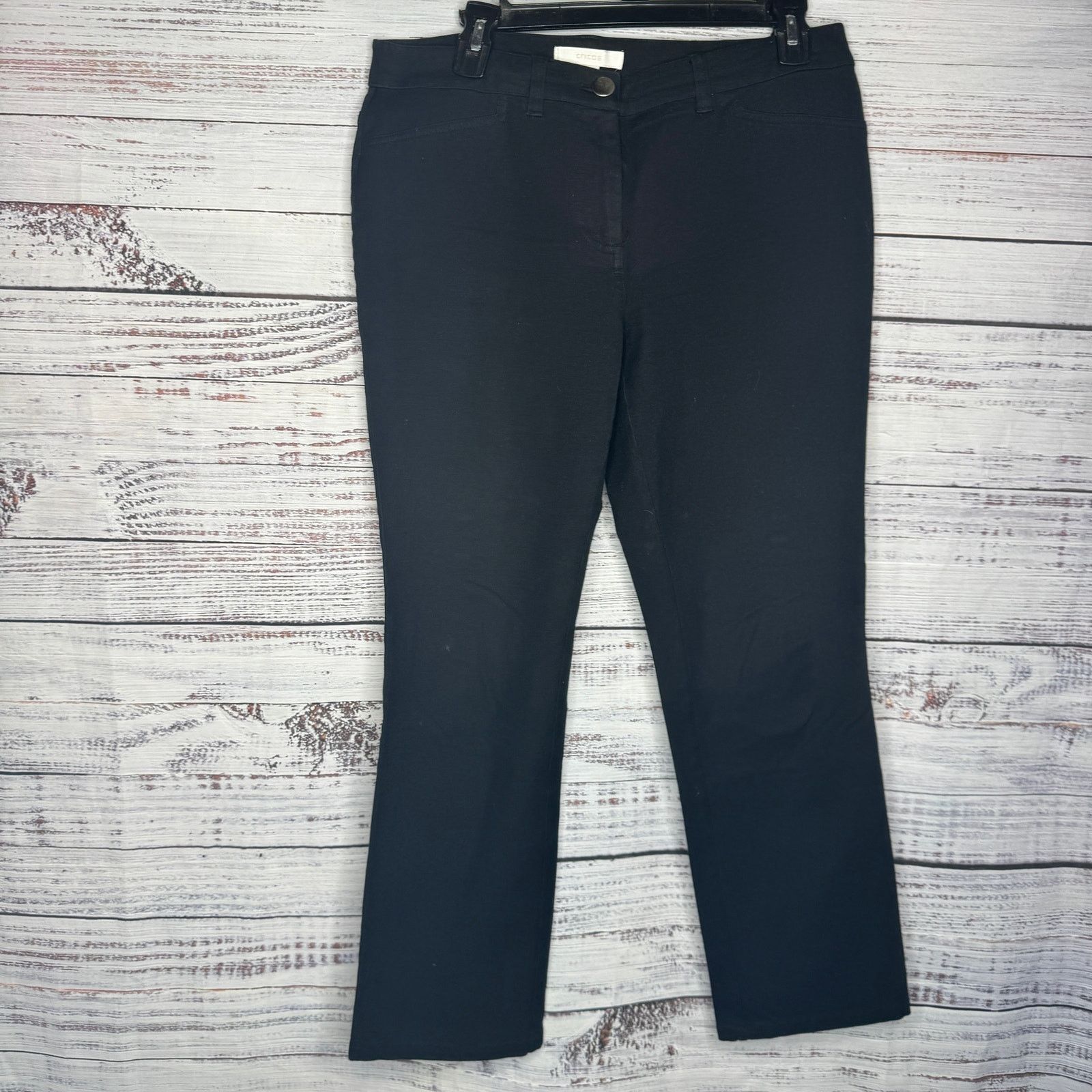 Chicos Chicos Black Stretch Straight Leg Denim Pants Sm Size 26" / US 2 / IT 38 - 1 Thumbnail