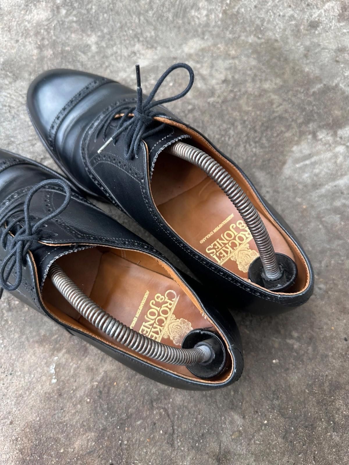 Crockett & Jones Crockett & Jones Leicester Black Leather Cap Toe Oxford UK 7 Size US 7 / EU 40 - 7 Thumbnail