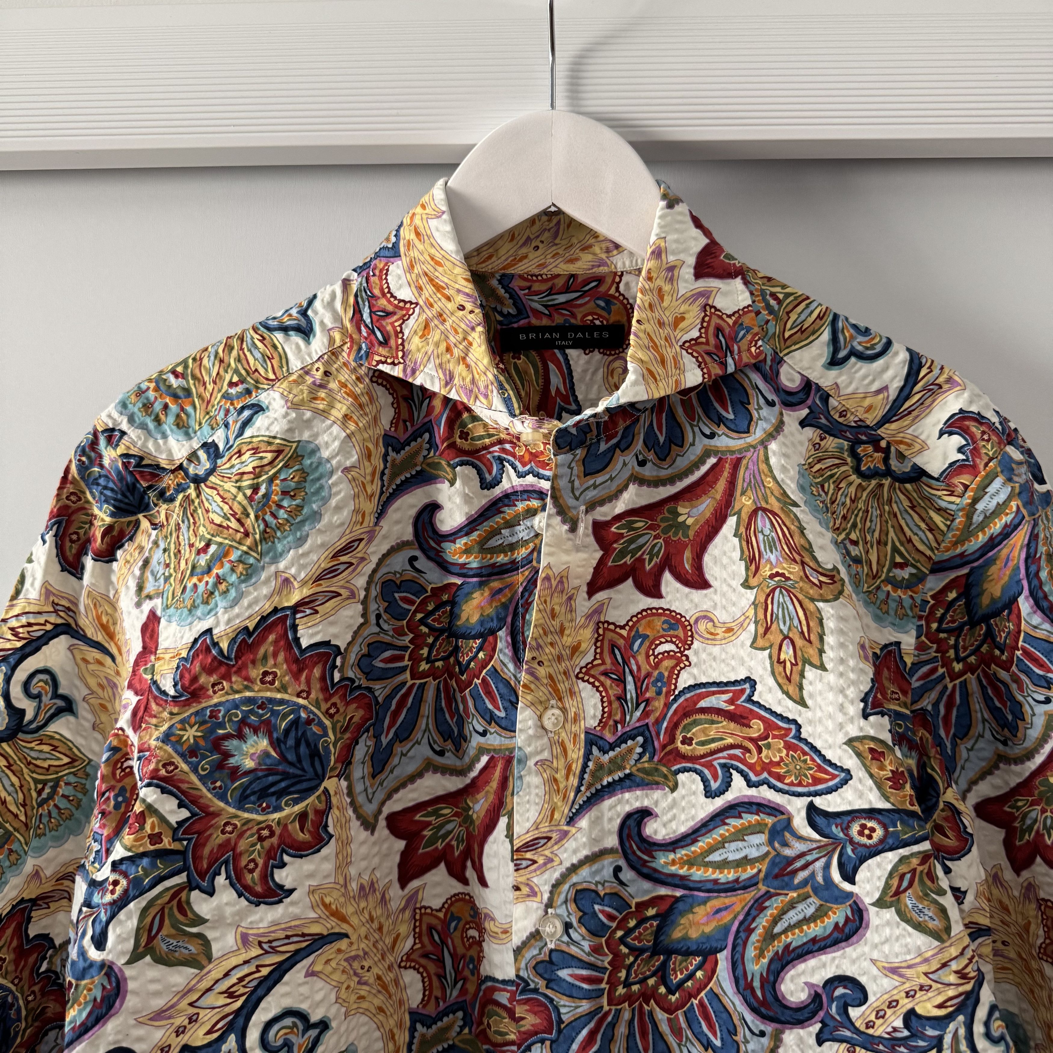 Brian Dales Men's Brian Dales Designer Italy Paisley Waffle Shirt Size US M / EU 48-50 / 2 - 4 Thumbnail