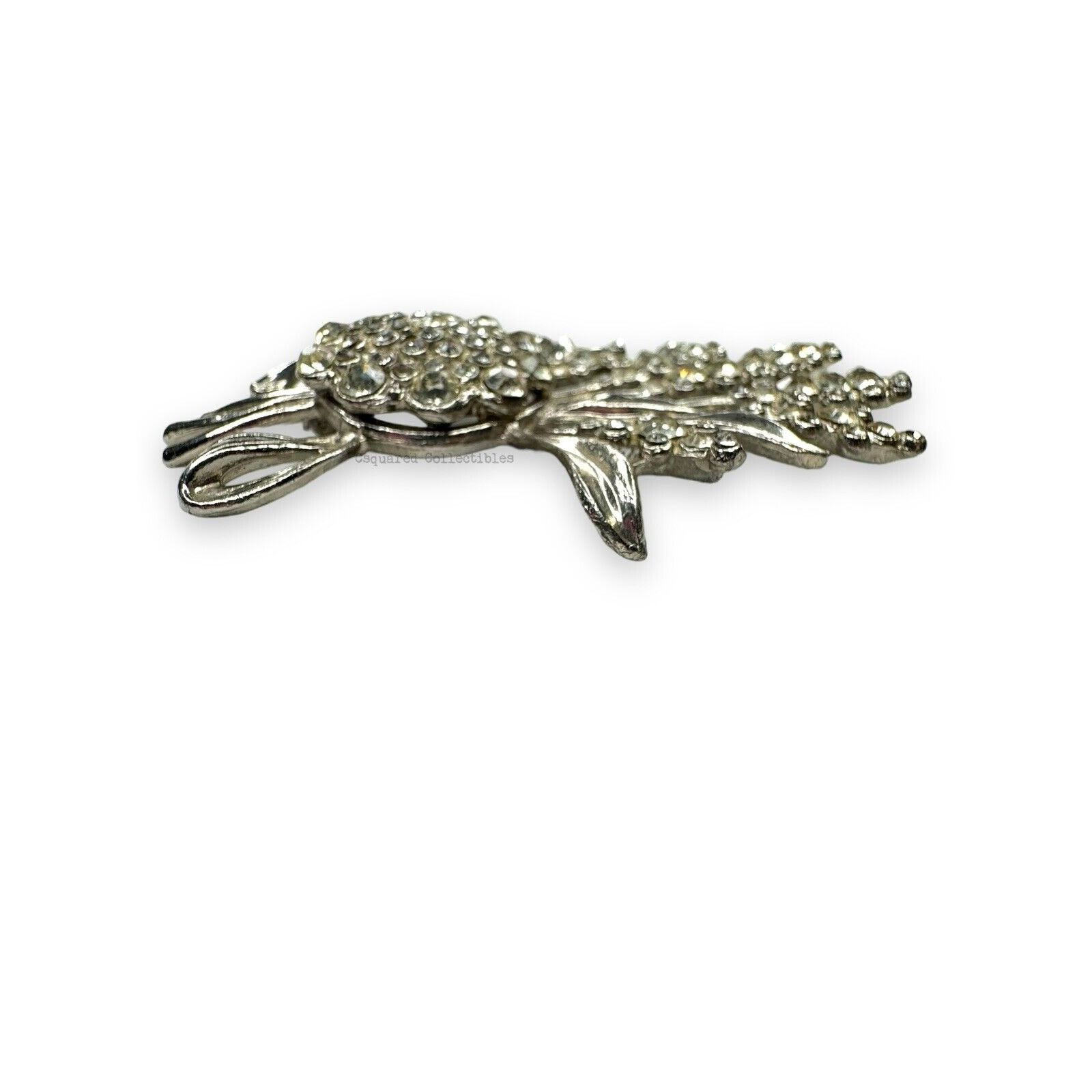 Other Vintage Rhinestone Floral Brooch Pin Silver Tone Costume Jew Size ONE SIZE - 3 Thumbnail